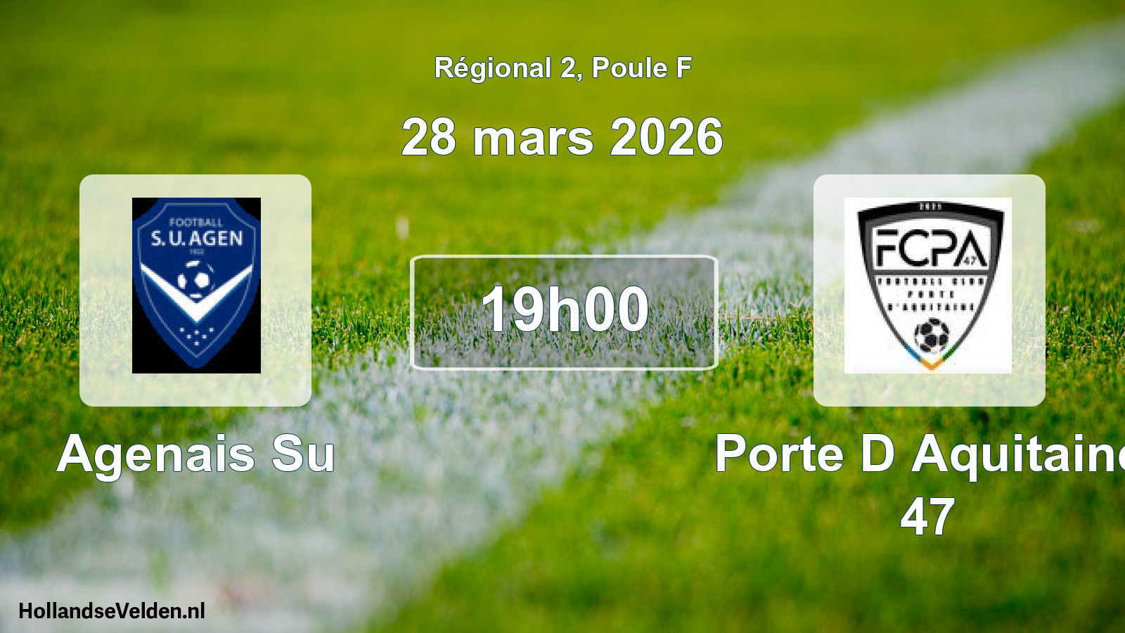 Geplande wedstrijd: Agenais Su - Porte D Aquitaine 47 (28 maart 2026)