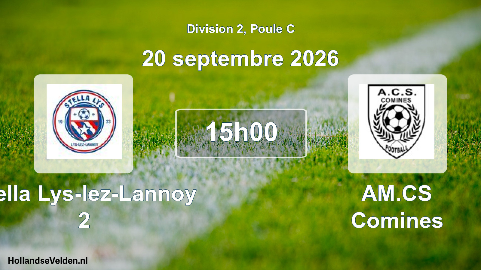 Scheduled Match: Stella Lys-lez-Lannoy 2 - AM.CS Comines (20 September 2026)