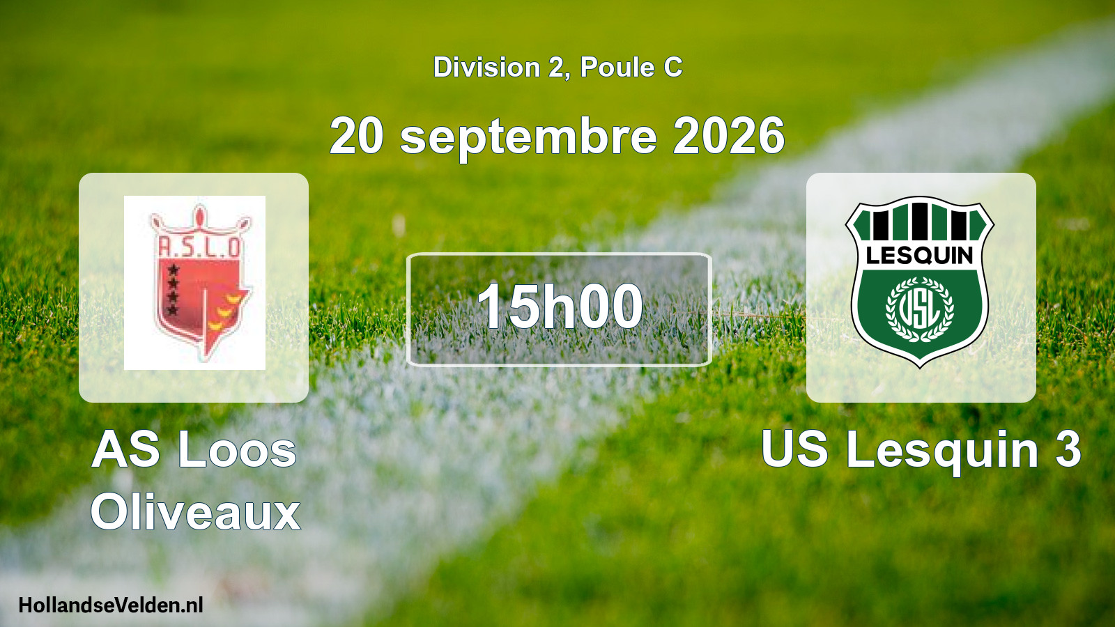 Match programmé: AS Loos Oliveaux - US Lesquin 3 (20 septembre 2026)