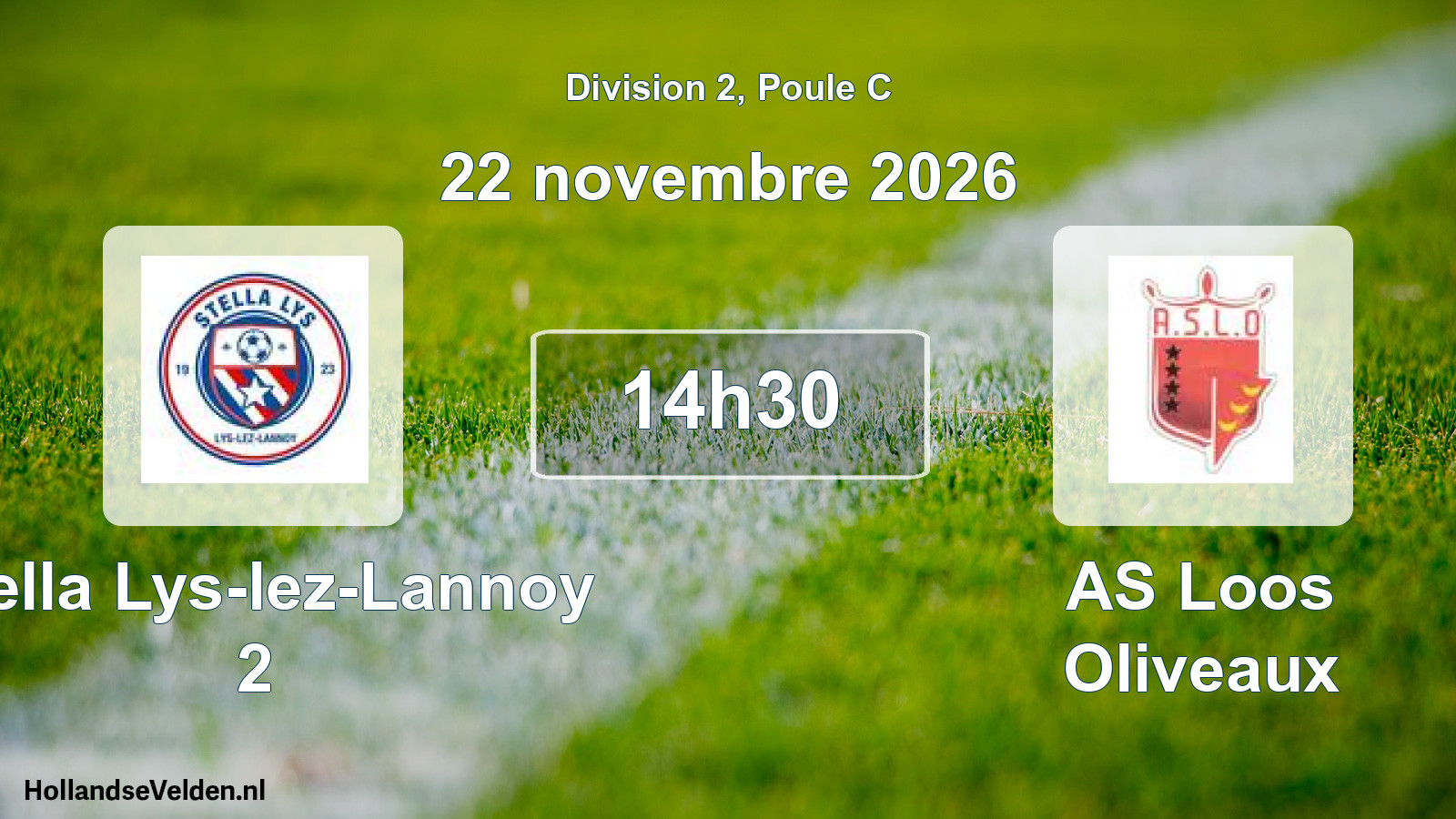 Match programmé: Stella Lys-lez-Lannoy 2 - AS Loos Oliveaux (22 novembre 2026)