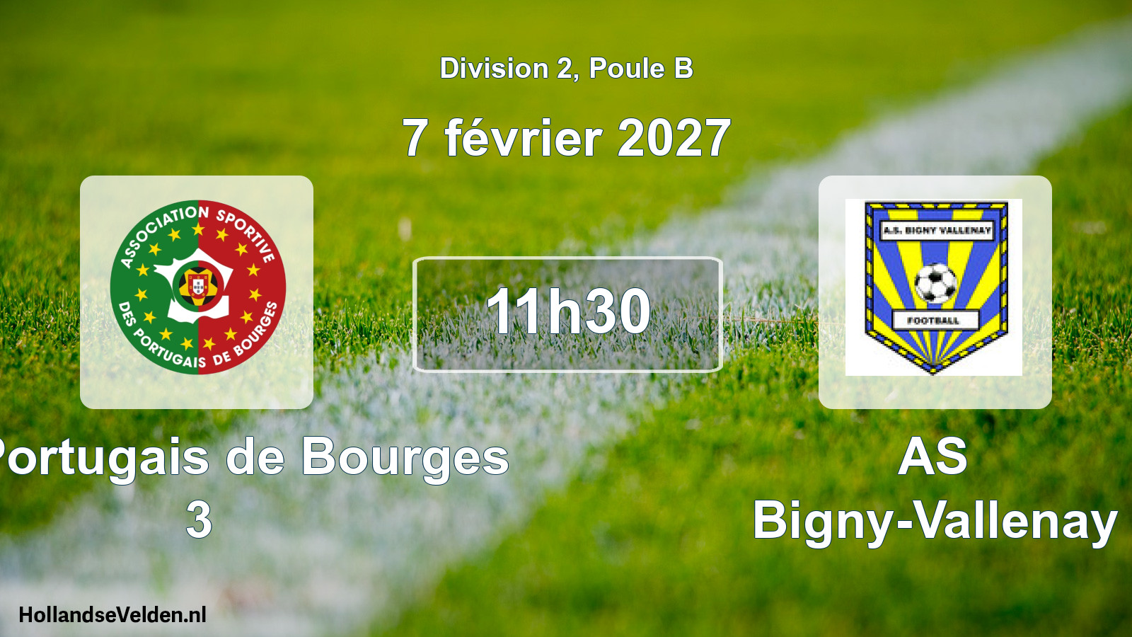 Scheduled Match: AS Portugais de Bourges 3 - AS Bigny-Vallenay (7 February 2027)