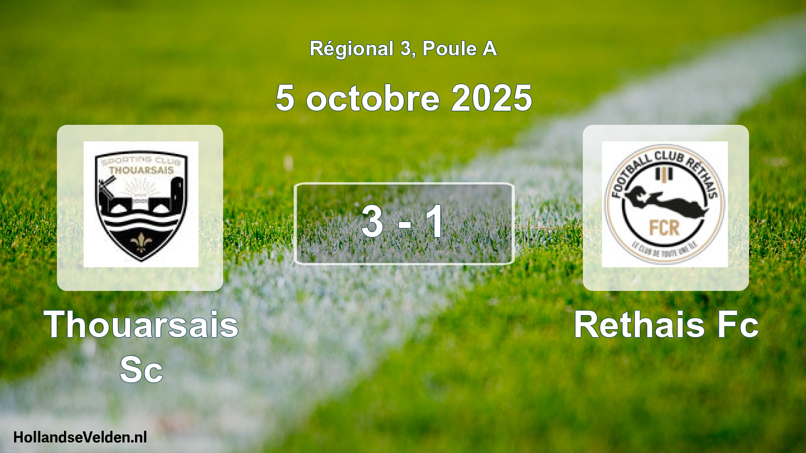 Total number of matches played: Thouarsais Sc - Rethais Fc 3 - 1 (5 October 2025)