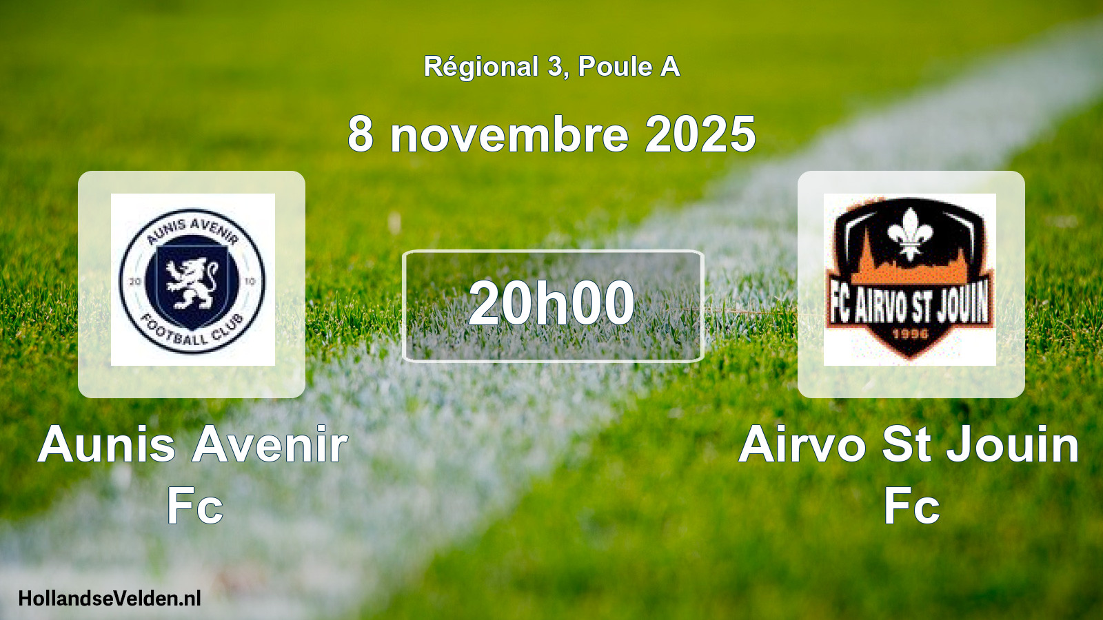 Geplande wedstrijd: Aunis Avenir Fc - Airvo St Jouin Fc (8 novembre 2025)