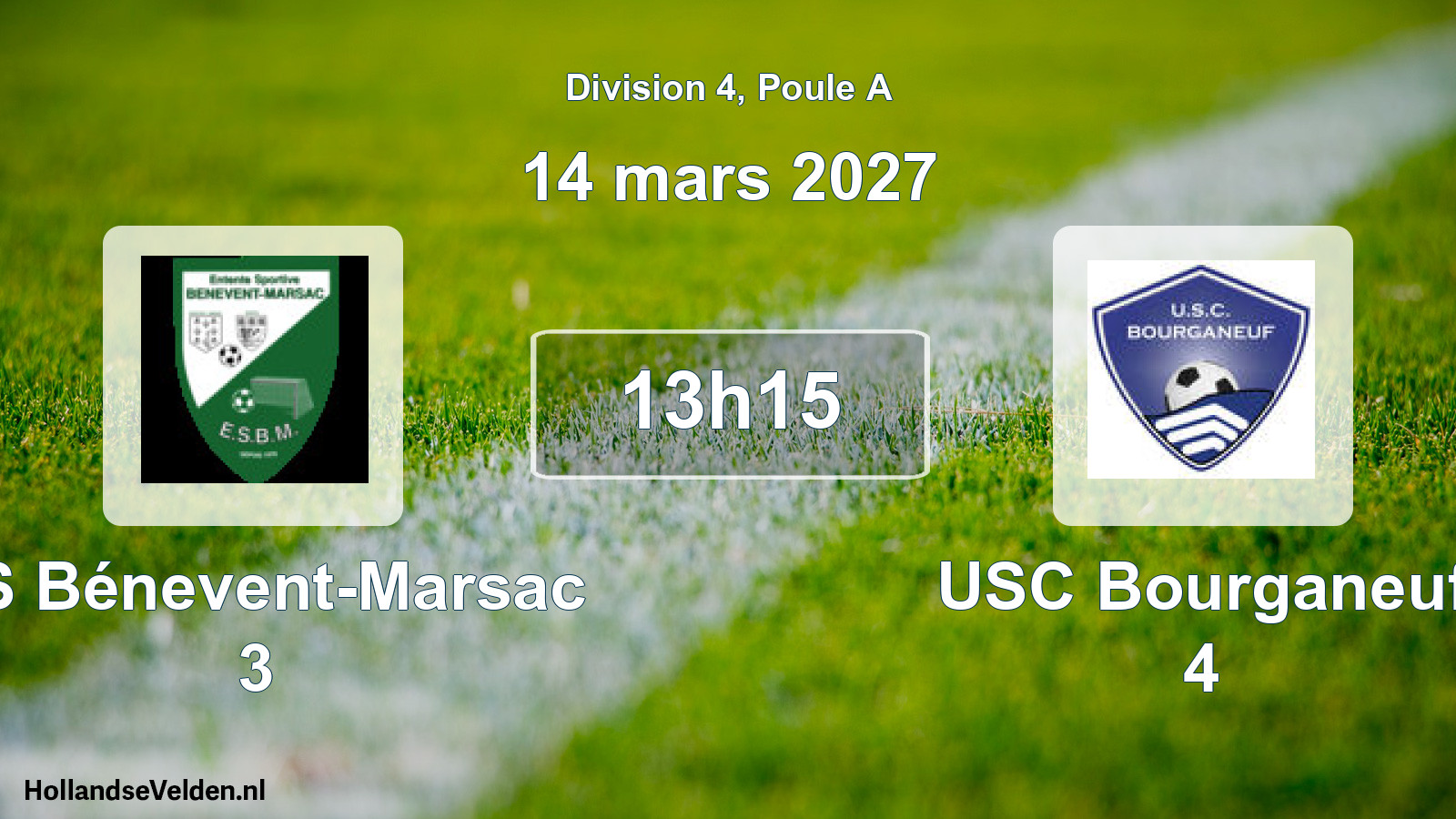 Scheduled Match: ES Bénevent-Marsac 3 - USC Bourganeuf 4 (14 March 2027)