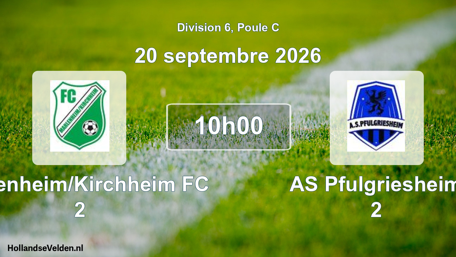 Scheduled Match: Marlenheim/Kirchheim FC 2 - AS Pfulgriesheim 2 (20 September 2026)
