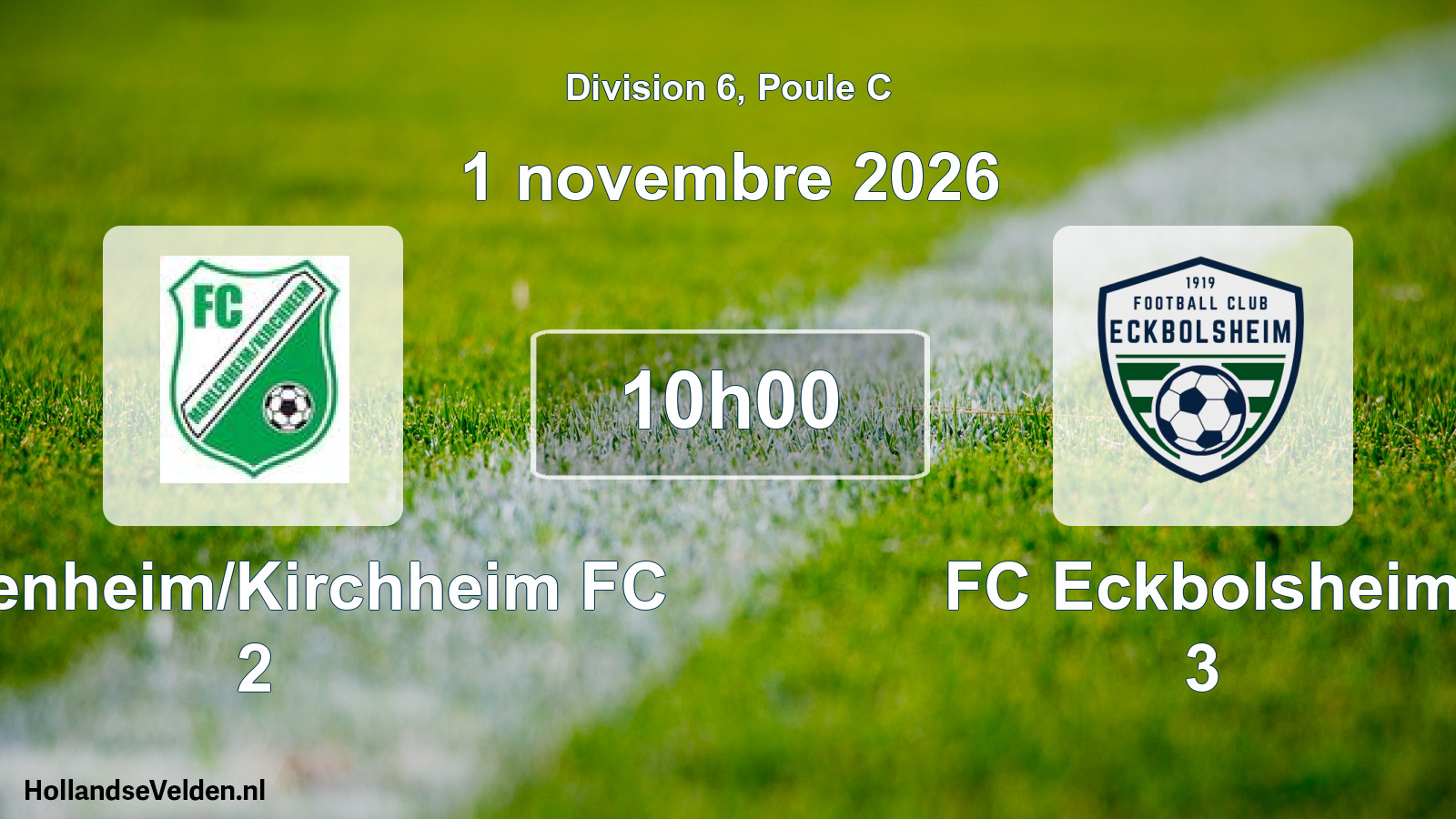 Scheduled Match: Marlenheim/Kirchheim FC 2 - FC Eckbolsheim 3 (1 November 2026)