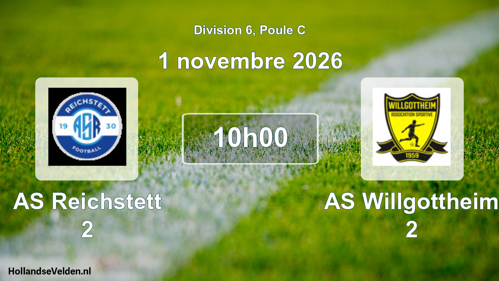 Scheduled Match: AS Reichstett 2 - AS Willgottheim 2 (1 November 2026)