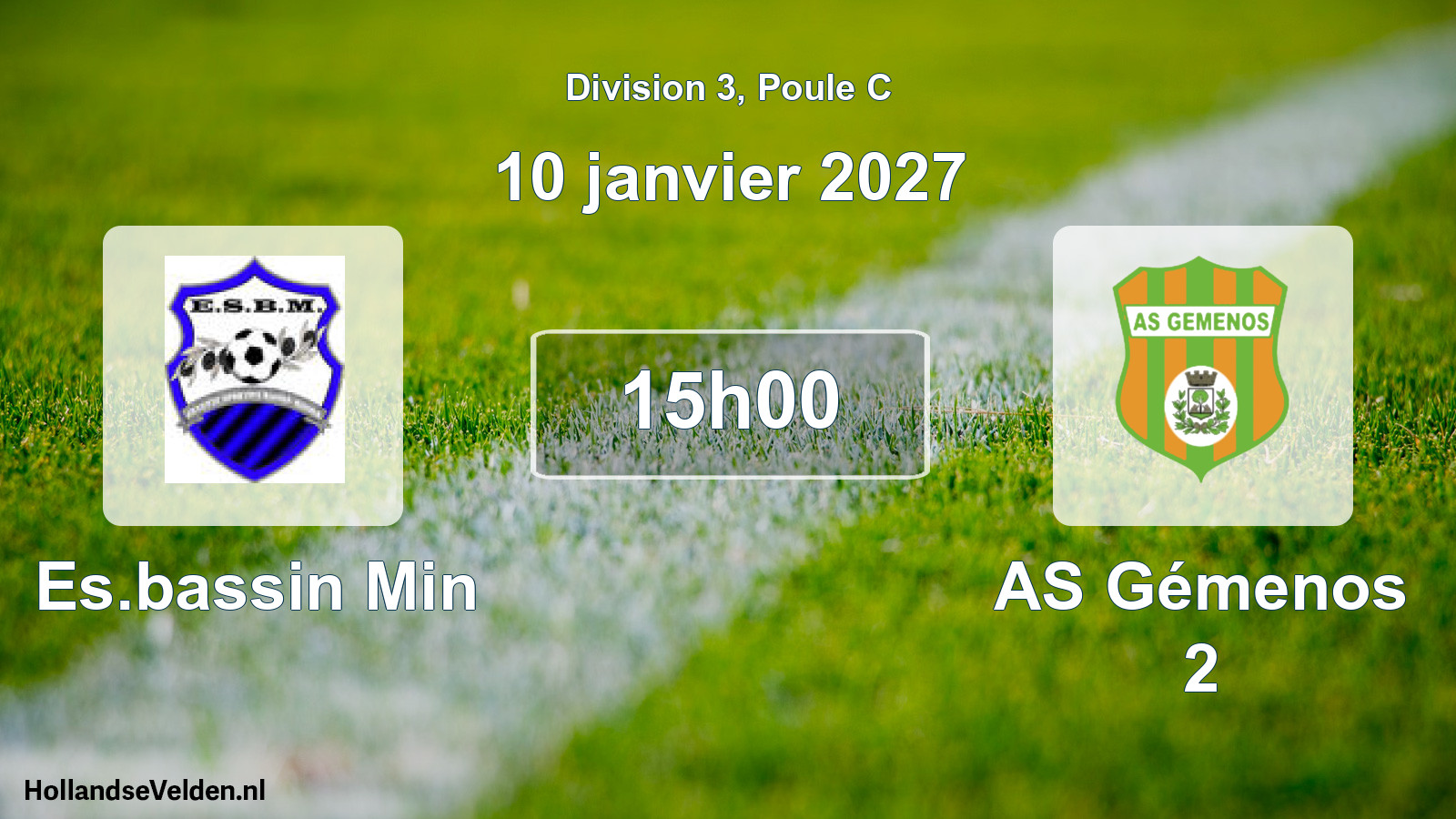 Match programmé: Es.bassin Min - AS Gémenos 2 (10 janvier 2027)