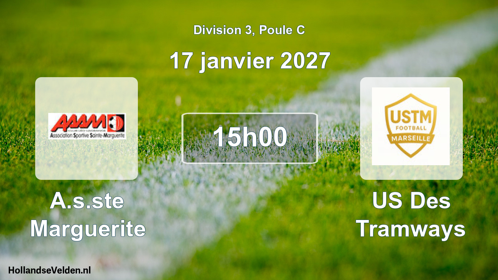 Match programmé: A.s.ste Marguerite - US Des Tramways (17 janvier 2027)