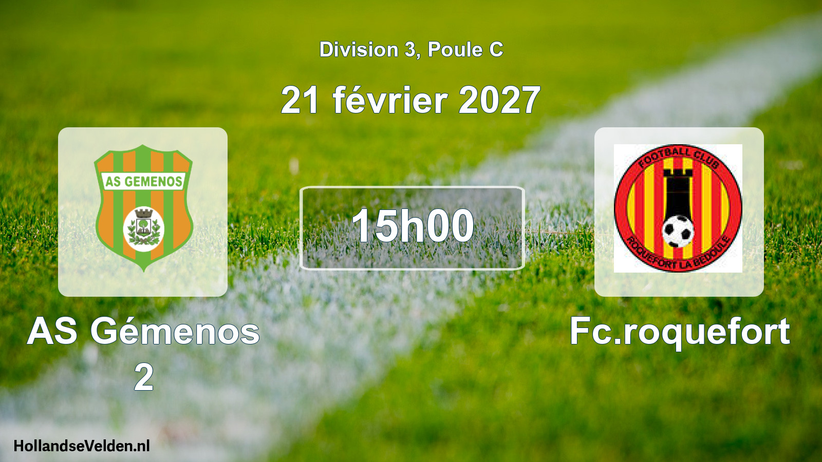 Match programmé: AS Gémenos 2 - Fc.roquefort (21 février 2027)