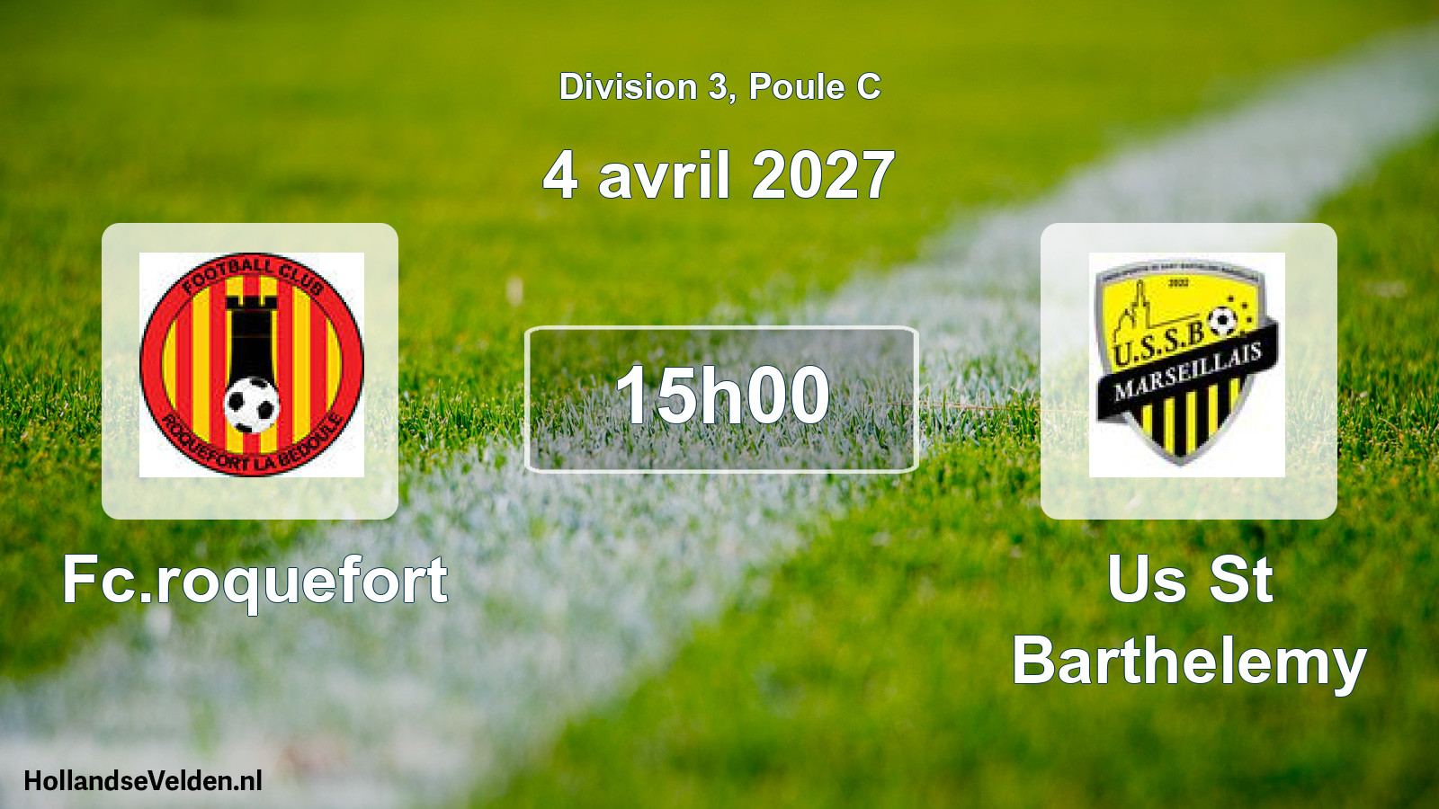 Match programmé: Fc.roquefort - Us St Barthelemy (4 avril 2027)