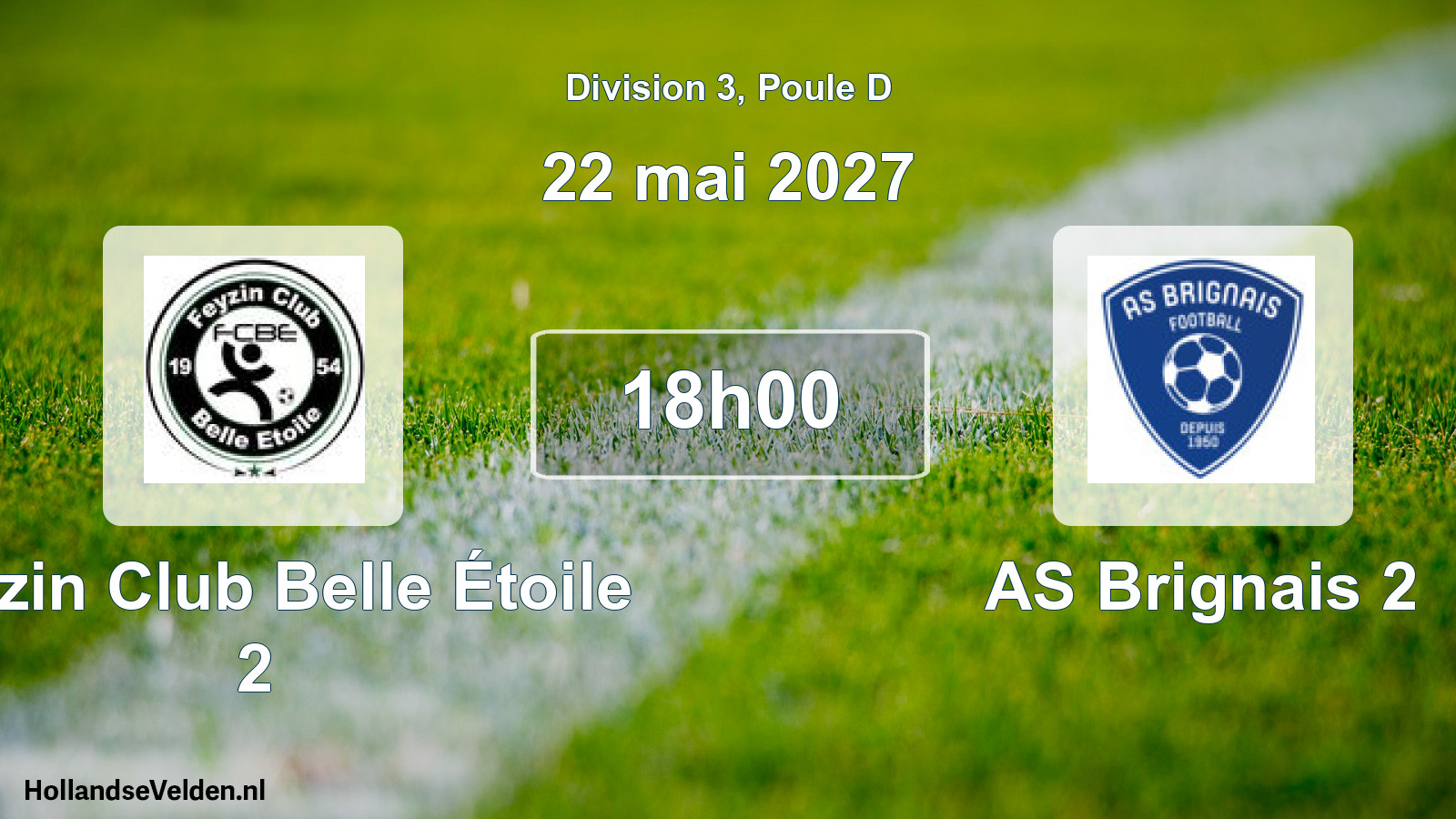 Geplande wedstrijd: Feyzin Club Belle Étoile 2 - AS Brignais 2 (22 mei 2027)