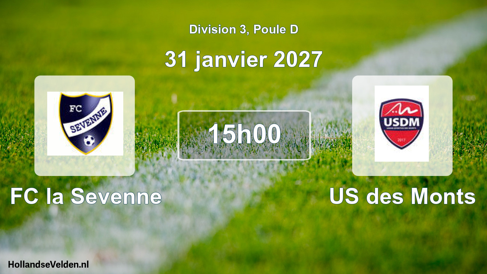 Scheduled Match: FC la Sevenne - US des Monts (31 January 2027)
