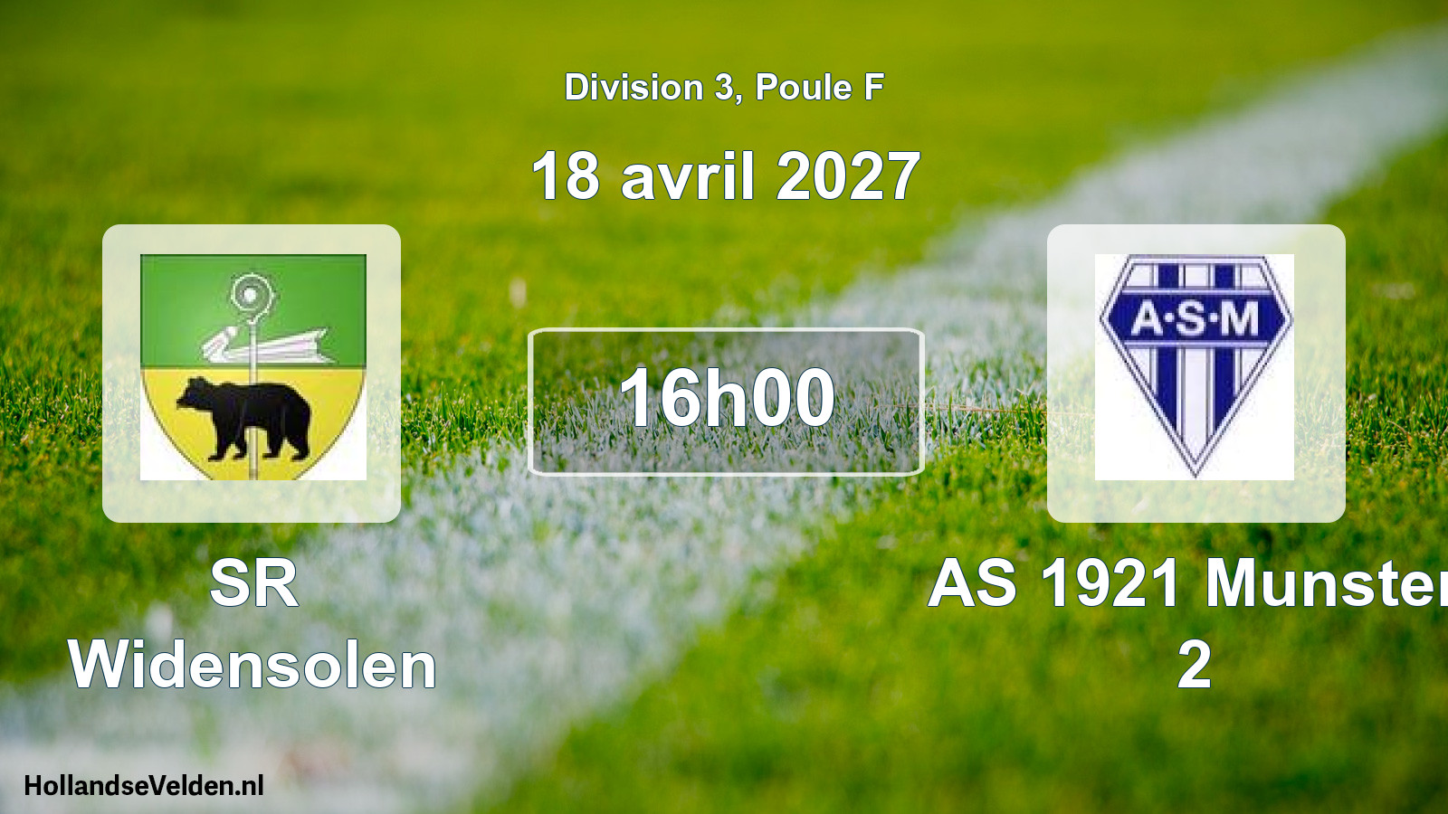 Scheduled Match: SR Widensolen - AS 1921 Munster 2 (18 April 2027)