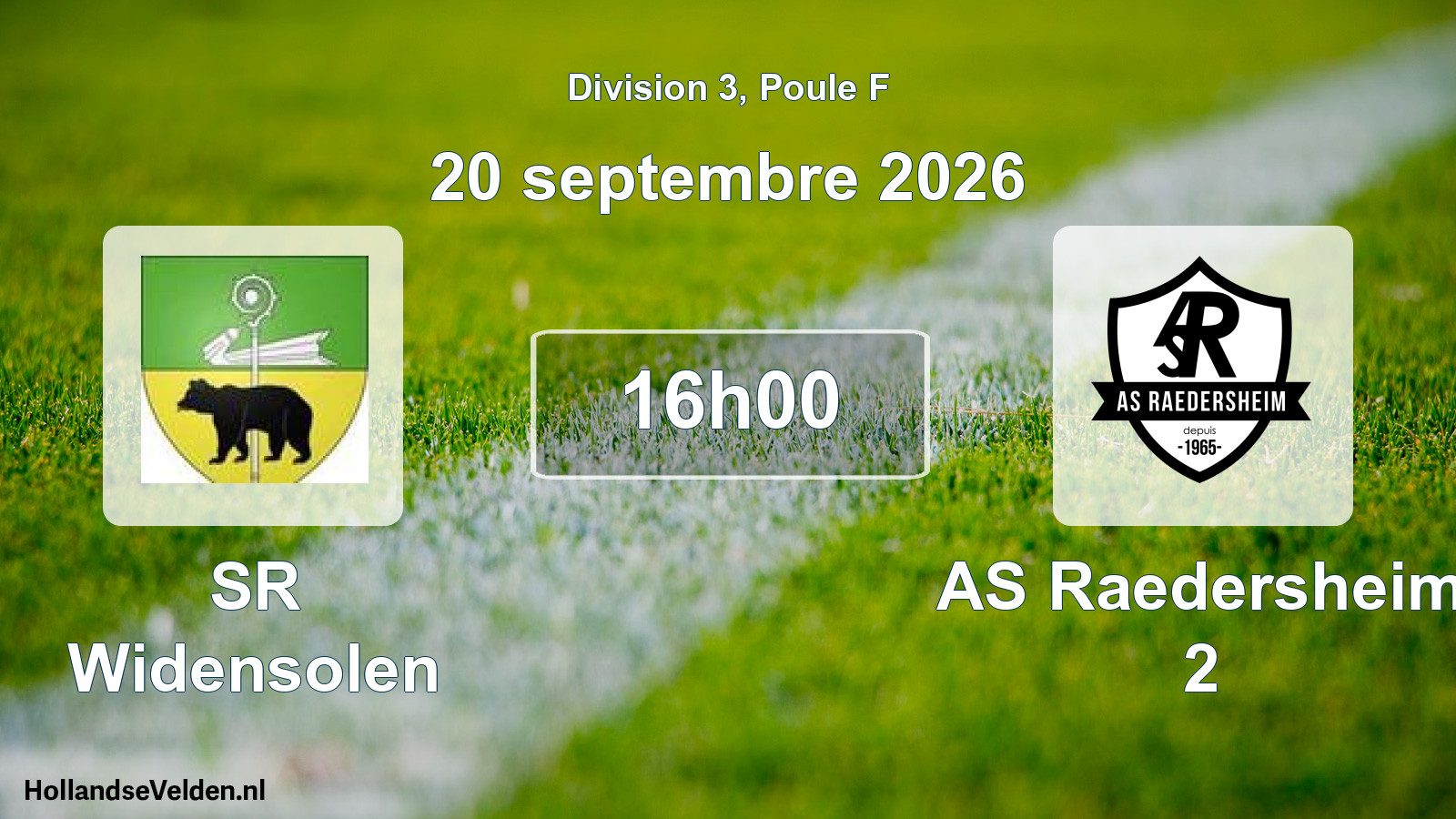 Scheduled Match: SR Widensolen - AS Raedersheim 2 (20 September 2026)