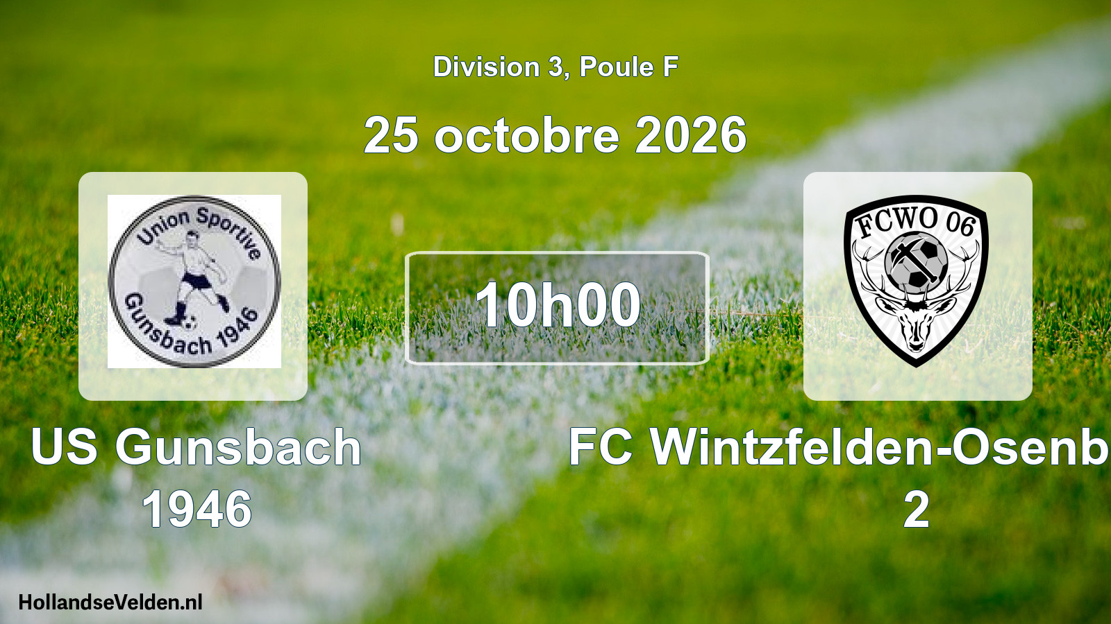 Scheduled Match: US Gunsbach 1946 - FC Wintzfelden-Osenbach 06 2 (25 October 2026)
