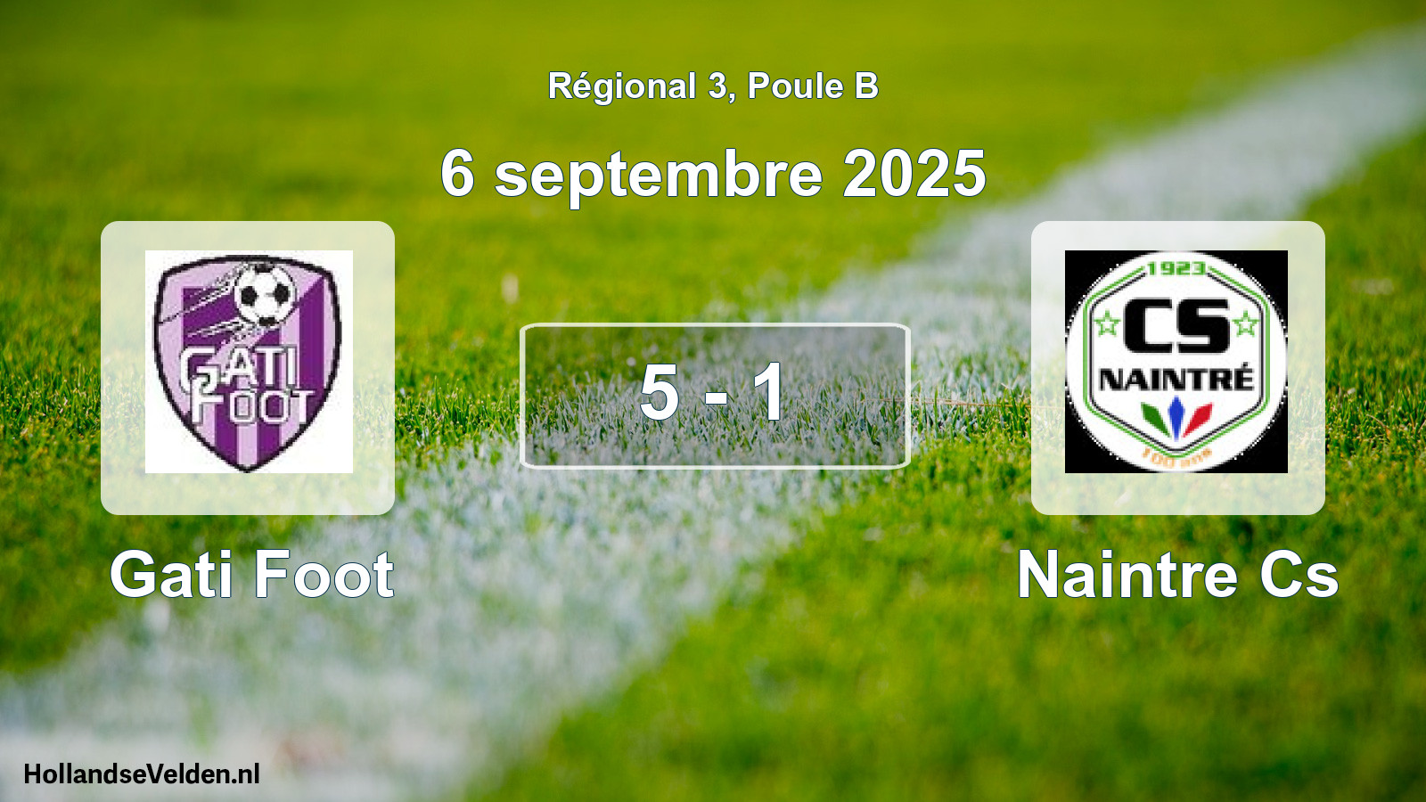 Gespeelde wedstrijd: Gati Foot - Naintre Cs 5 - 1 (6 septembre 2025)