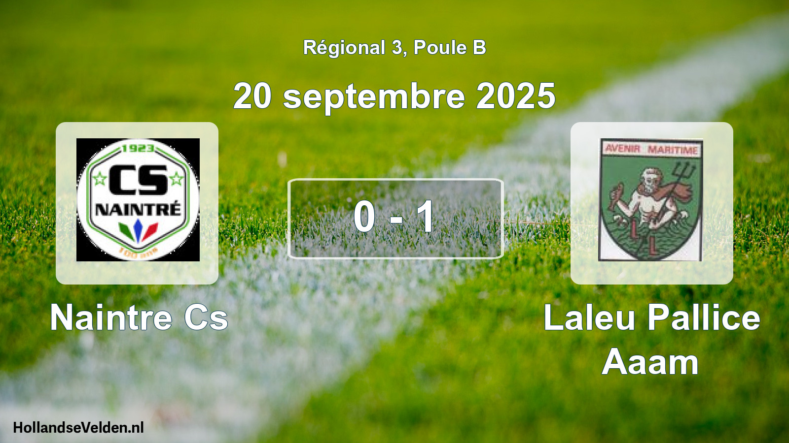 Total number of matches played: Naintre Cs - Laleu Pallice Aaam 0 - 1 (20 September 2025)