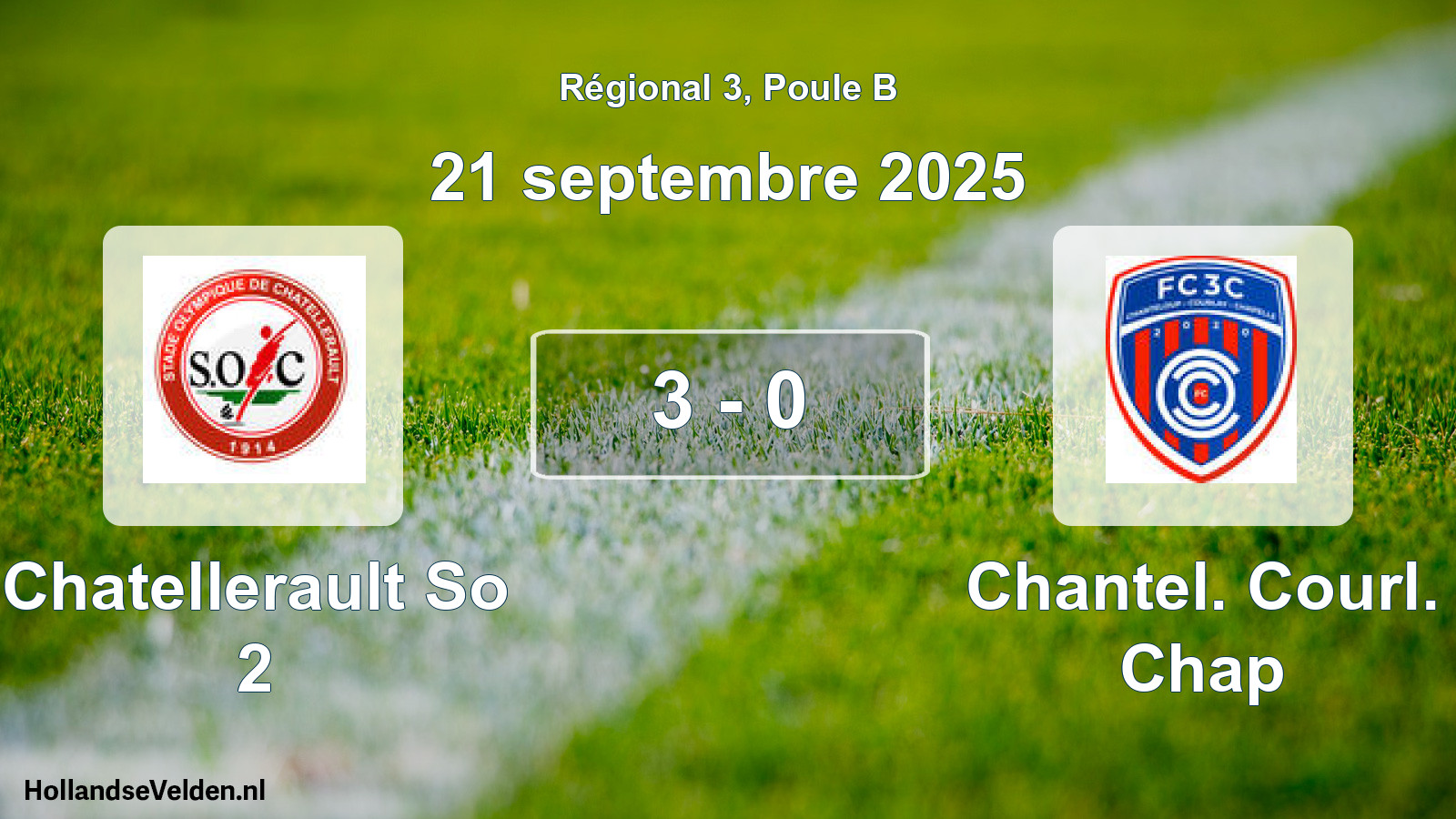 Gespeelde wedstrijd: Chatellerault So 2 - Chantel. Courl. Chap 3 - 0 (21 septembre 2025)