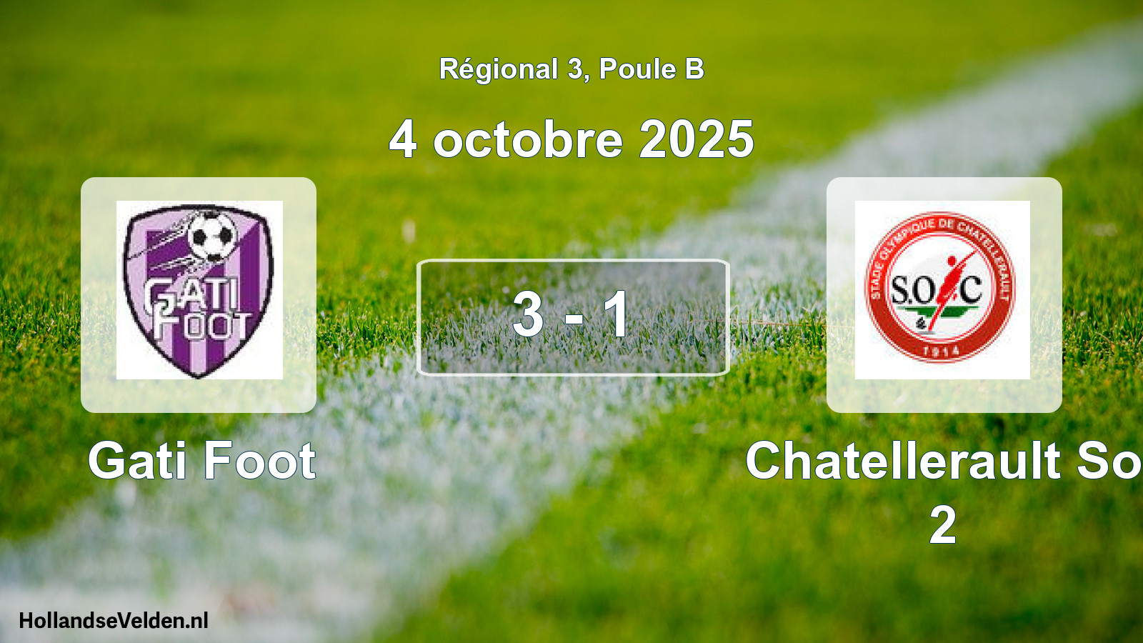 Gespeelde wedstrijd: Gati Foot - Chatellerault So 2 3 - 1 (4 octobre 2025)