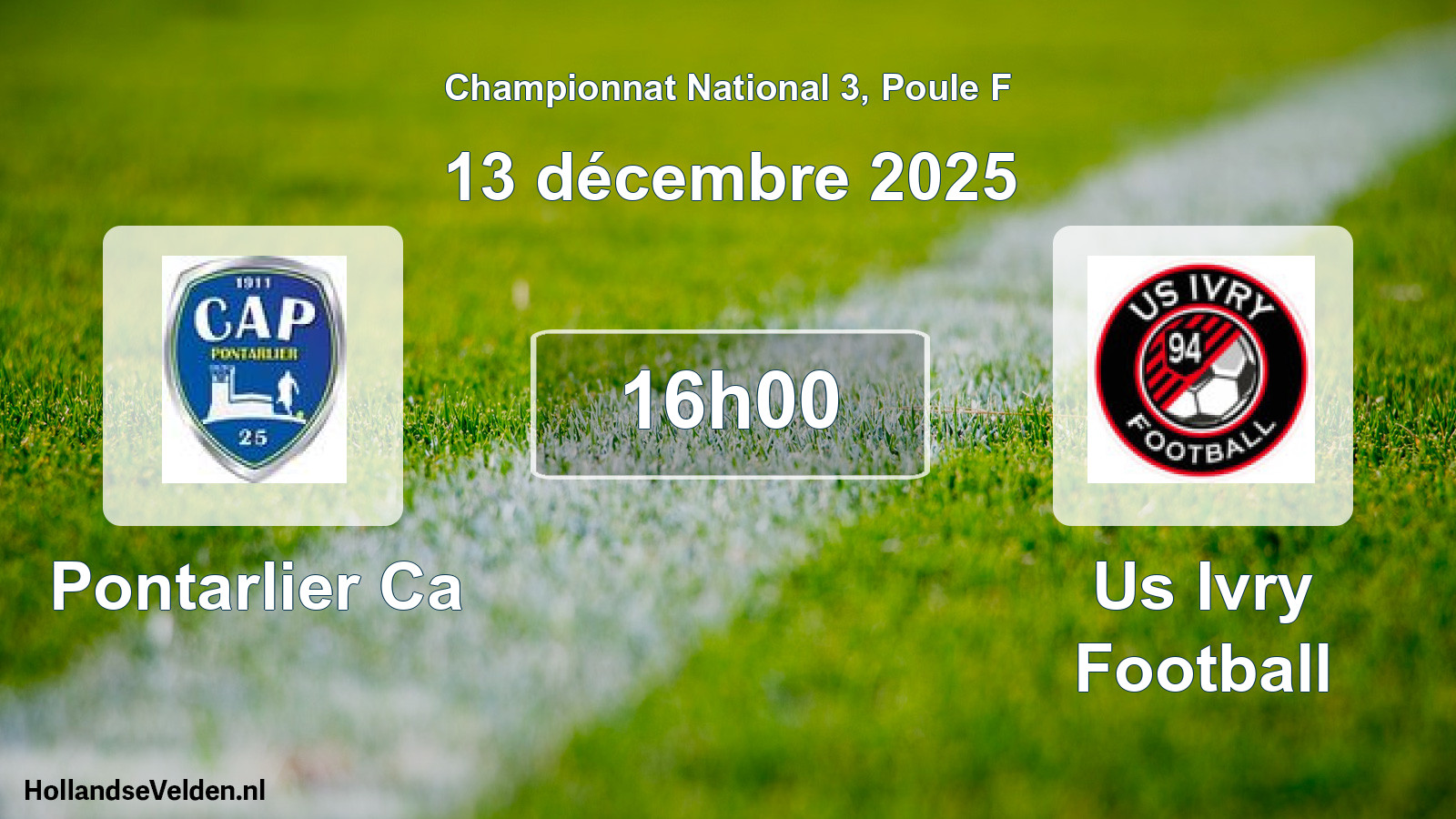 Scheduled Match: Pontarlier Ca - Us Ivry Football (13 December 2025)