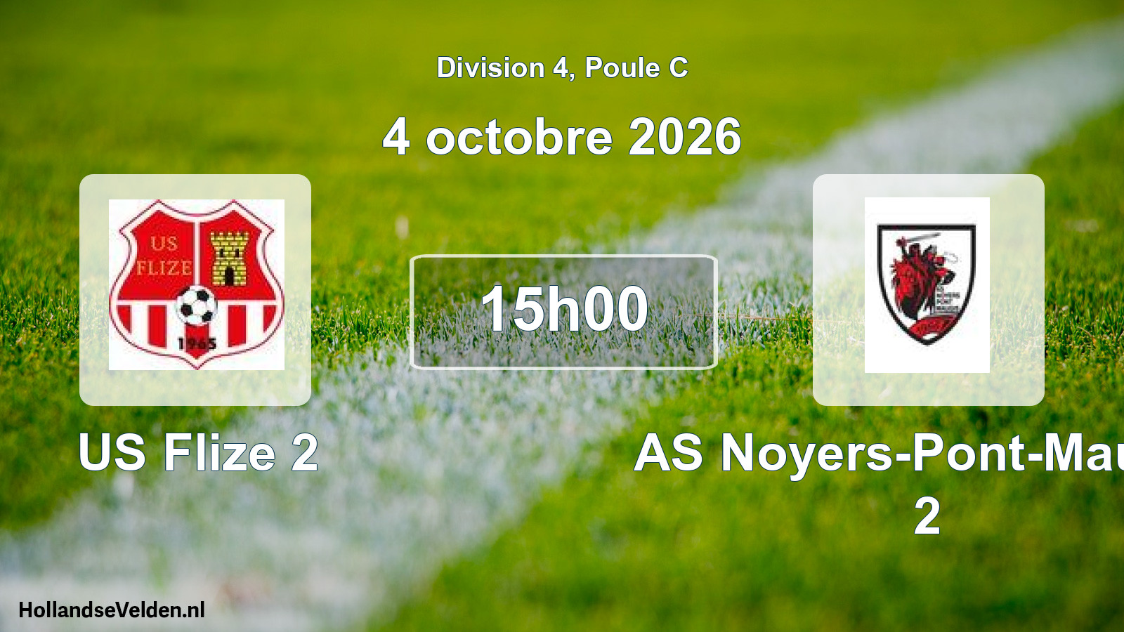 Match programmé: US Flize 2 - AS Noyers-Pont-Maugis 2 (4 octobre 2026)