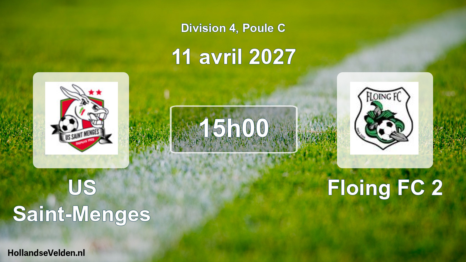 Match programmé: US Saint-Menges - Floing FC 2 (11 avril 2027)