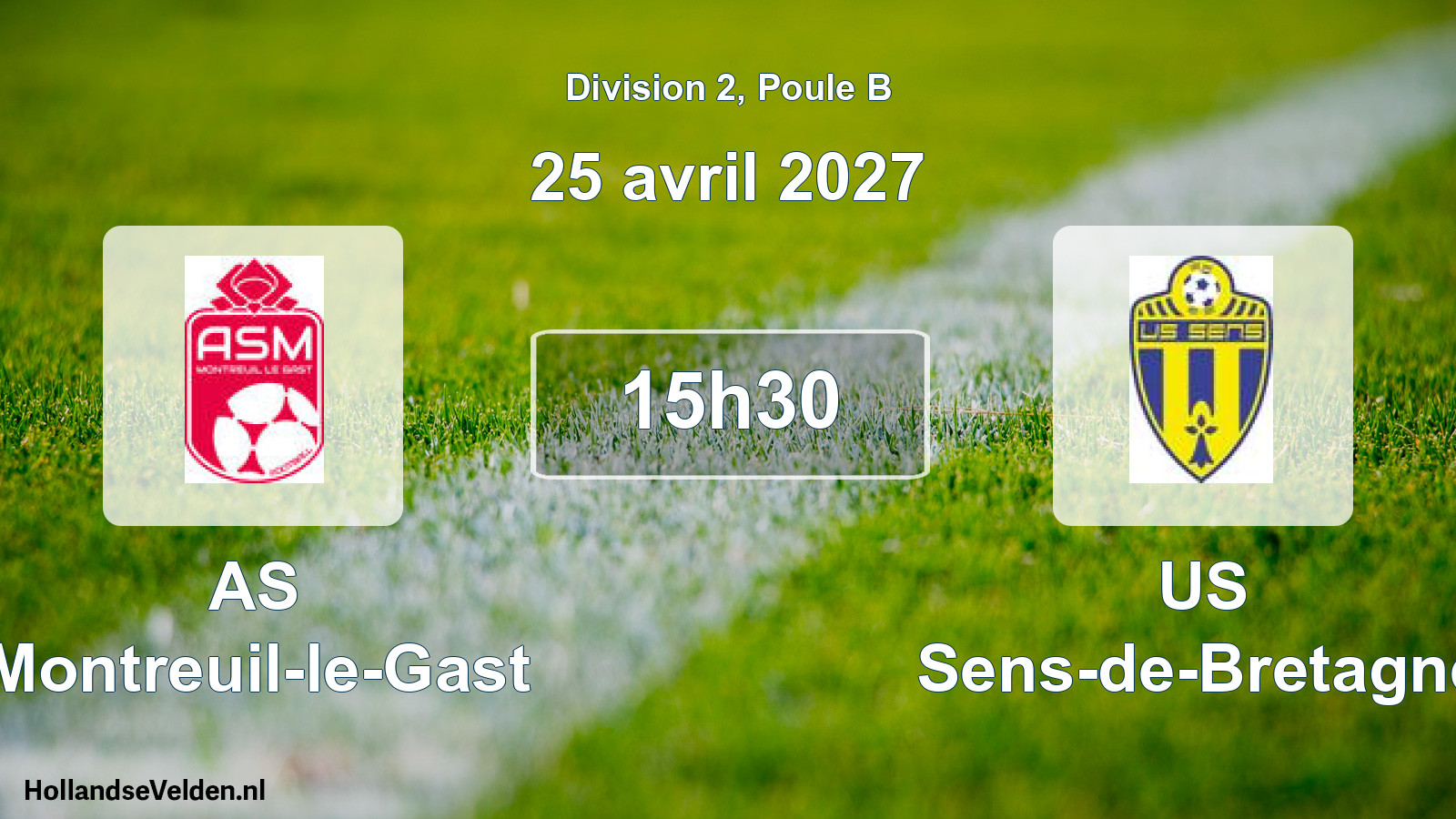 Match programmé: AS Montreuil-le-Gast - US Sens-de-Bretagne (25 avril 2027)