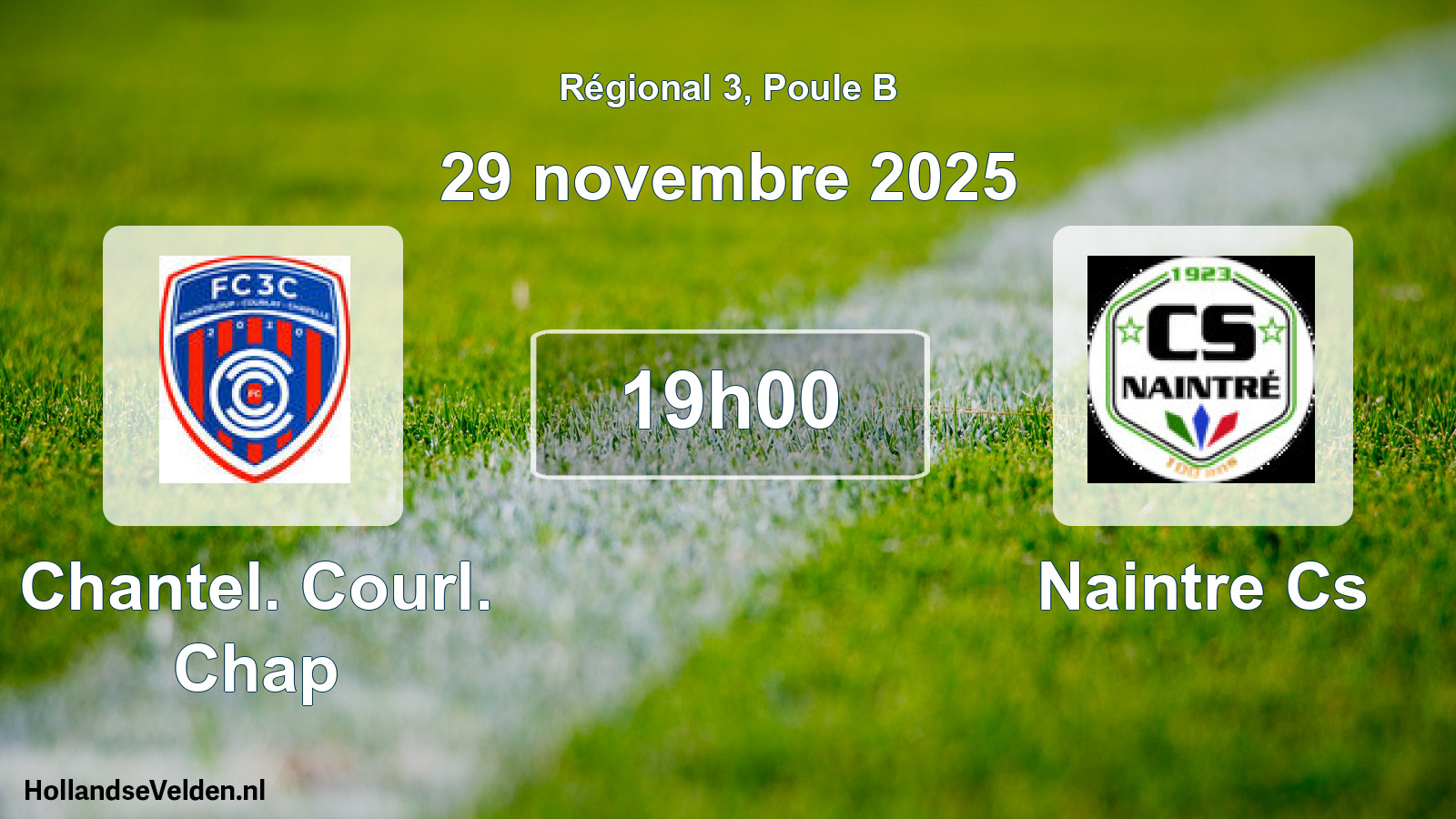 Geplande wedstrijd: Chantel. Courl. Chap - Naintre Cs (29 novembre 2025)