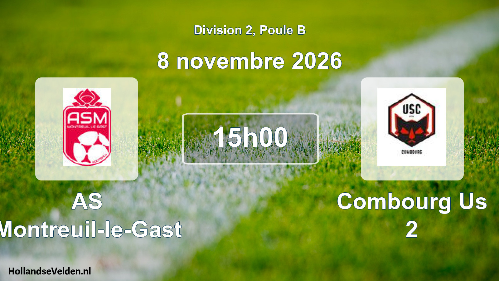 Scheduled Match: AS Montreuil-le-Gast - Combourg Us 2 (8 November 2026)