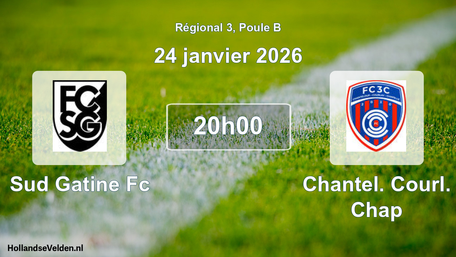 Scheduled Match: Sud Gatine Fc - Chantel. Courl. Chap (24 January 2026)