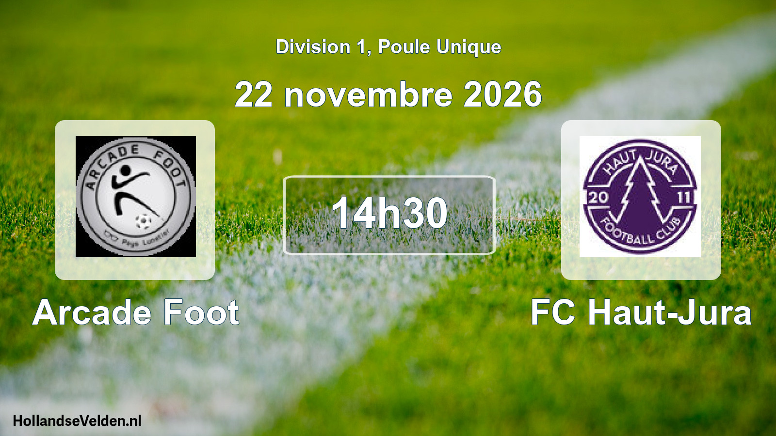 Geplande wedstrijd: Arcade Foot - FC Haut-Jura (22 november 2026)
