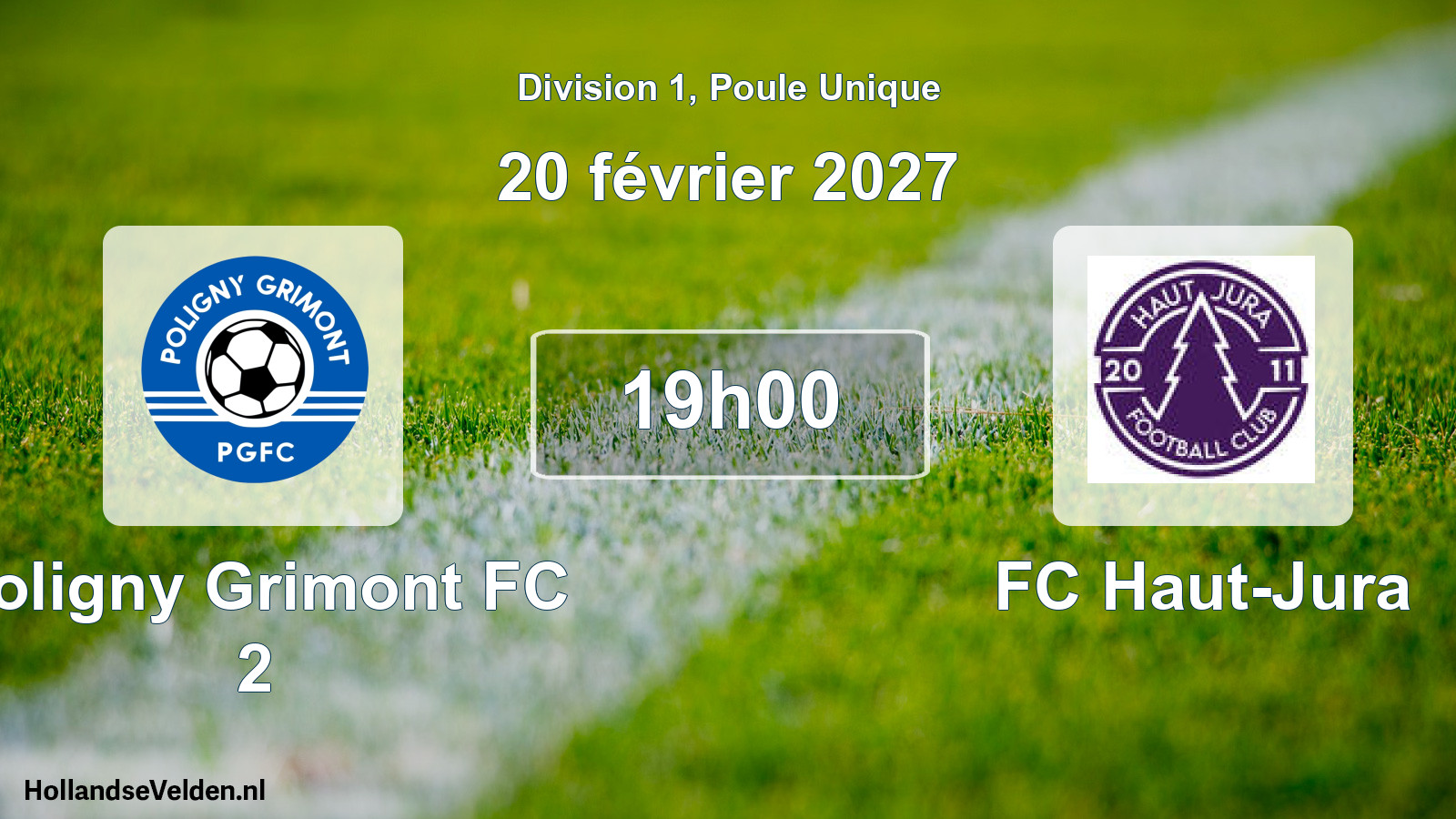 Match programmé: Poligny Grimont FC 2 - FC Haut-Jura (20 février 2027)