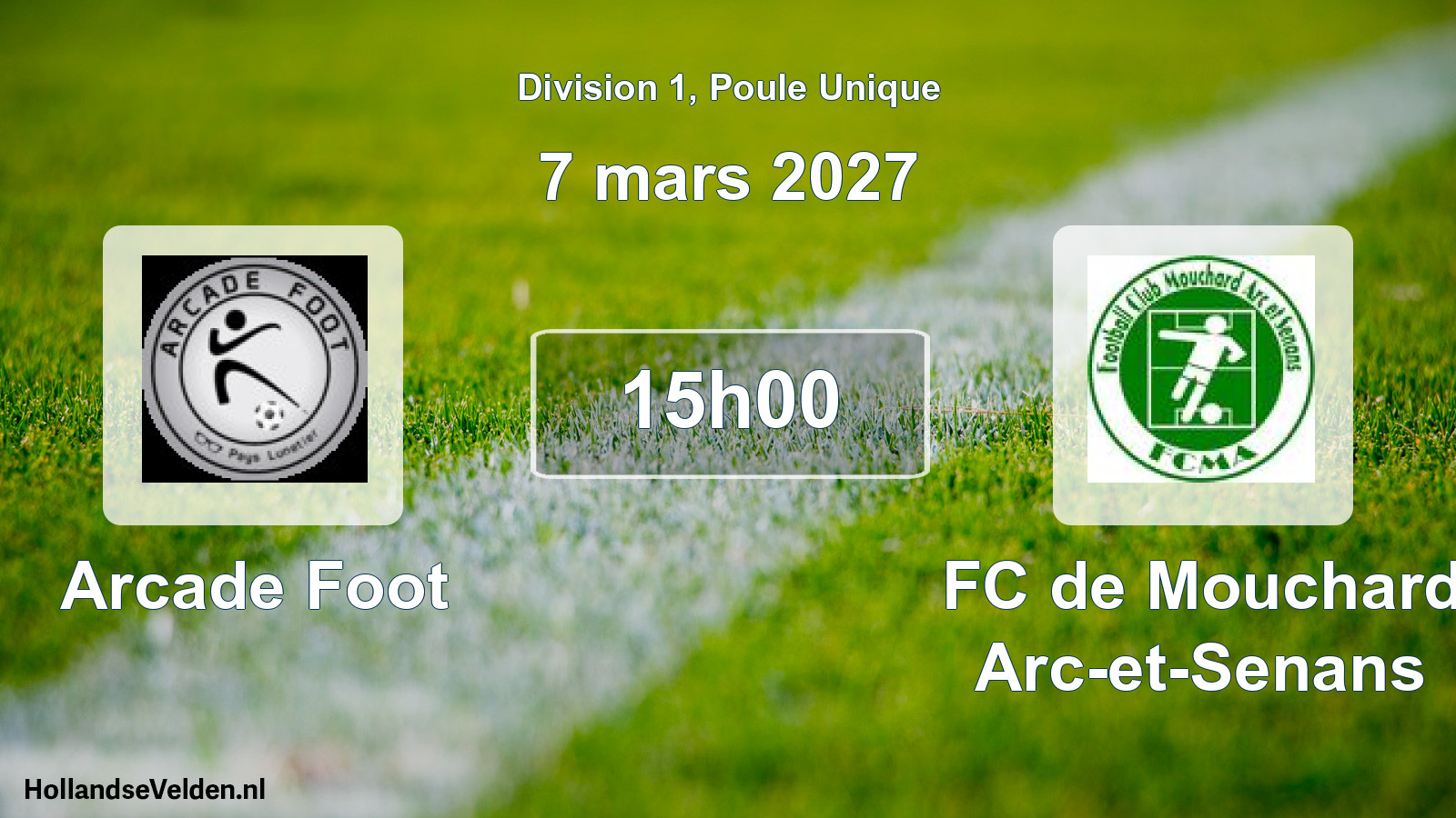 Scheduled Match: Arcade Foot - FC de Mouchard Arc-et-Senans (7 March 2027)