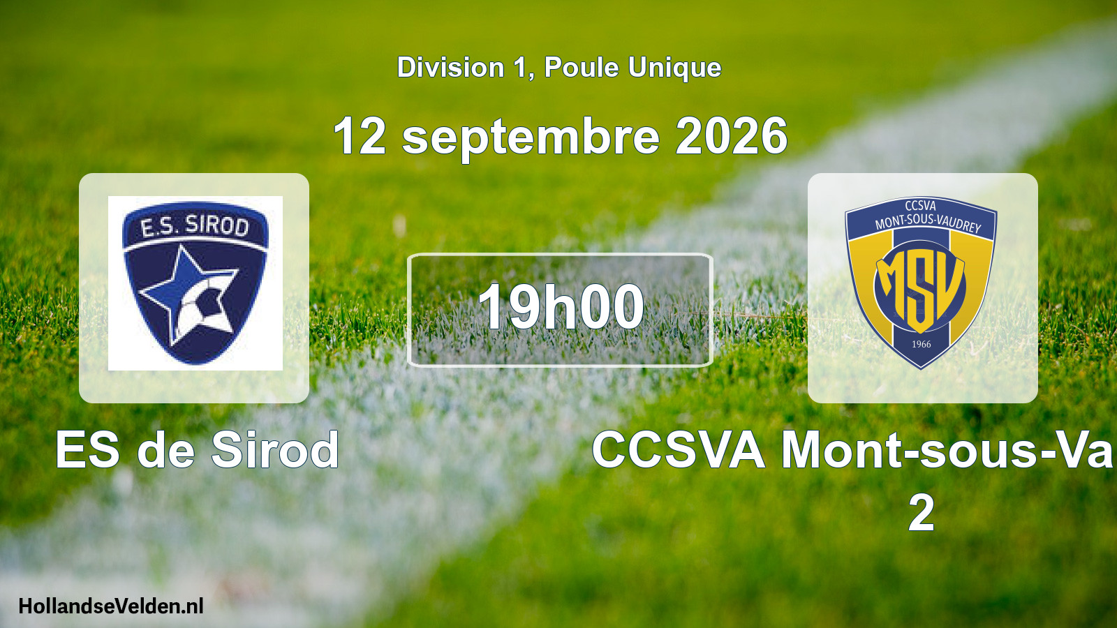 Scheduled Match: ES de Sirod - CCSVA Mont-sous-Vaudrey 2 (12 September 2026)