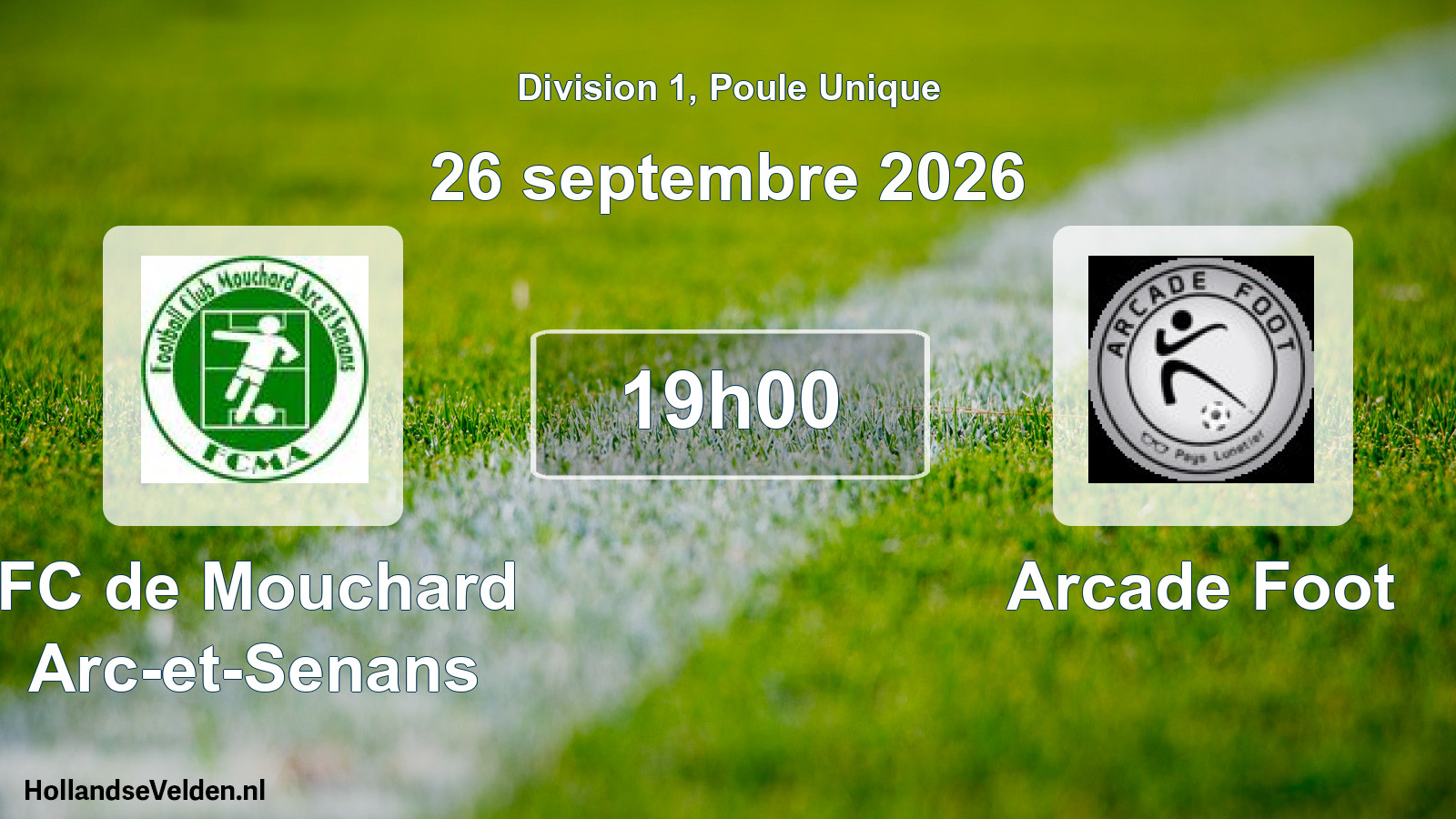 Scheduled Match: FC de Mouchard Arc-et-Senans - Arcade Foot (26 September 2026)