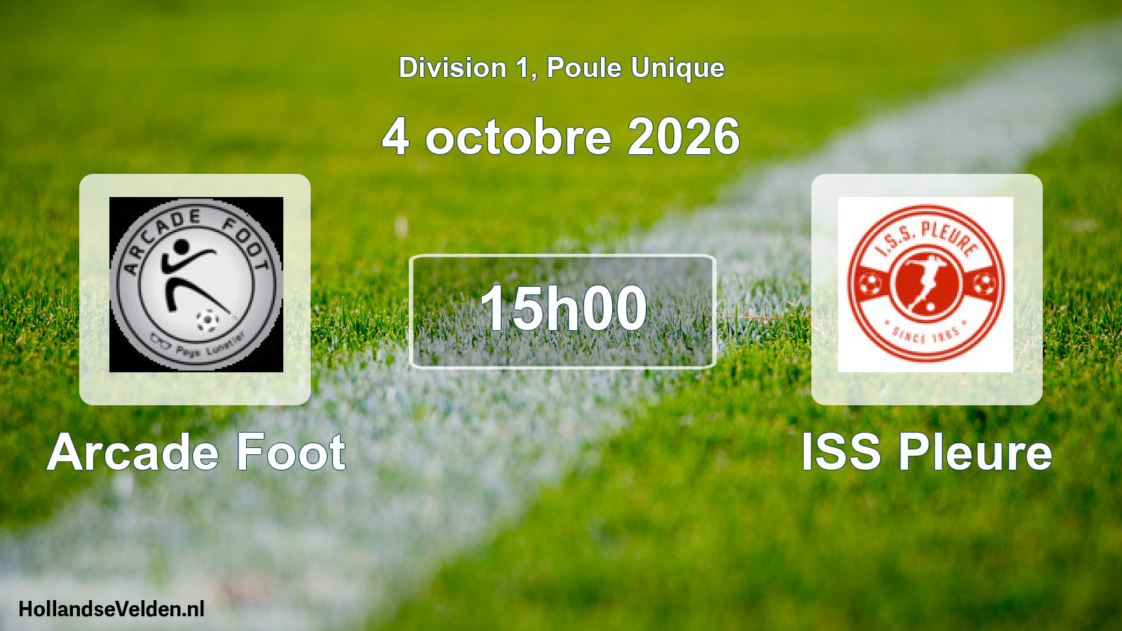 Scheduled Match: Arcade Foot - ISS Pleure (4 October 2026)