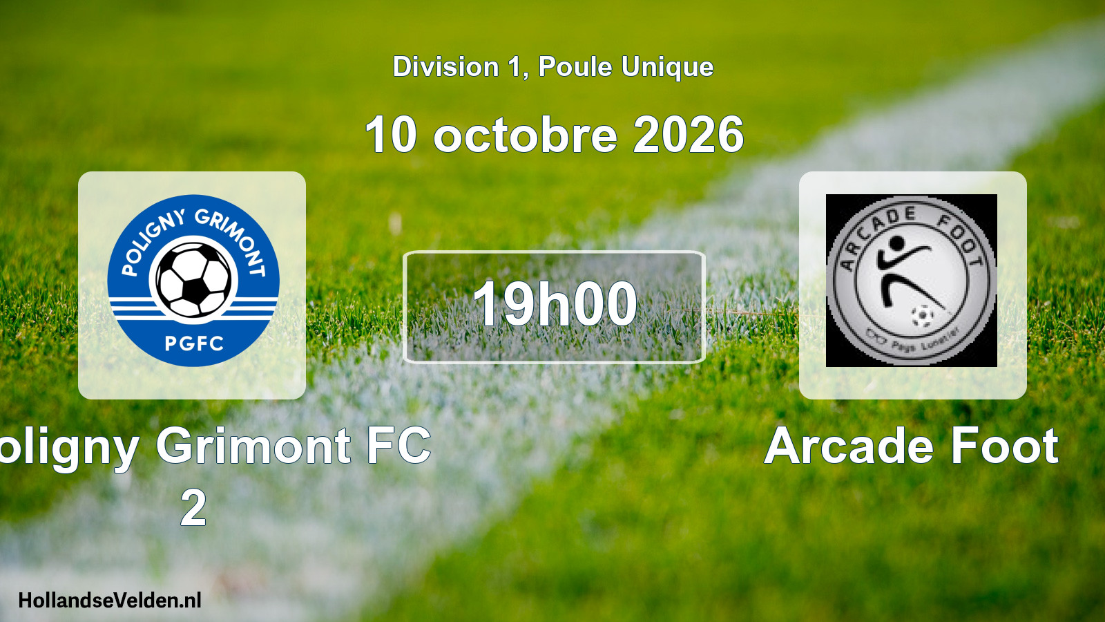 Scheduled Match: Poligny Grimont FC 2 - Arcade Foot (10 October 2026)