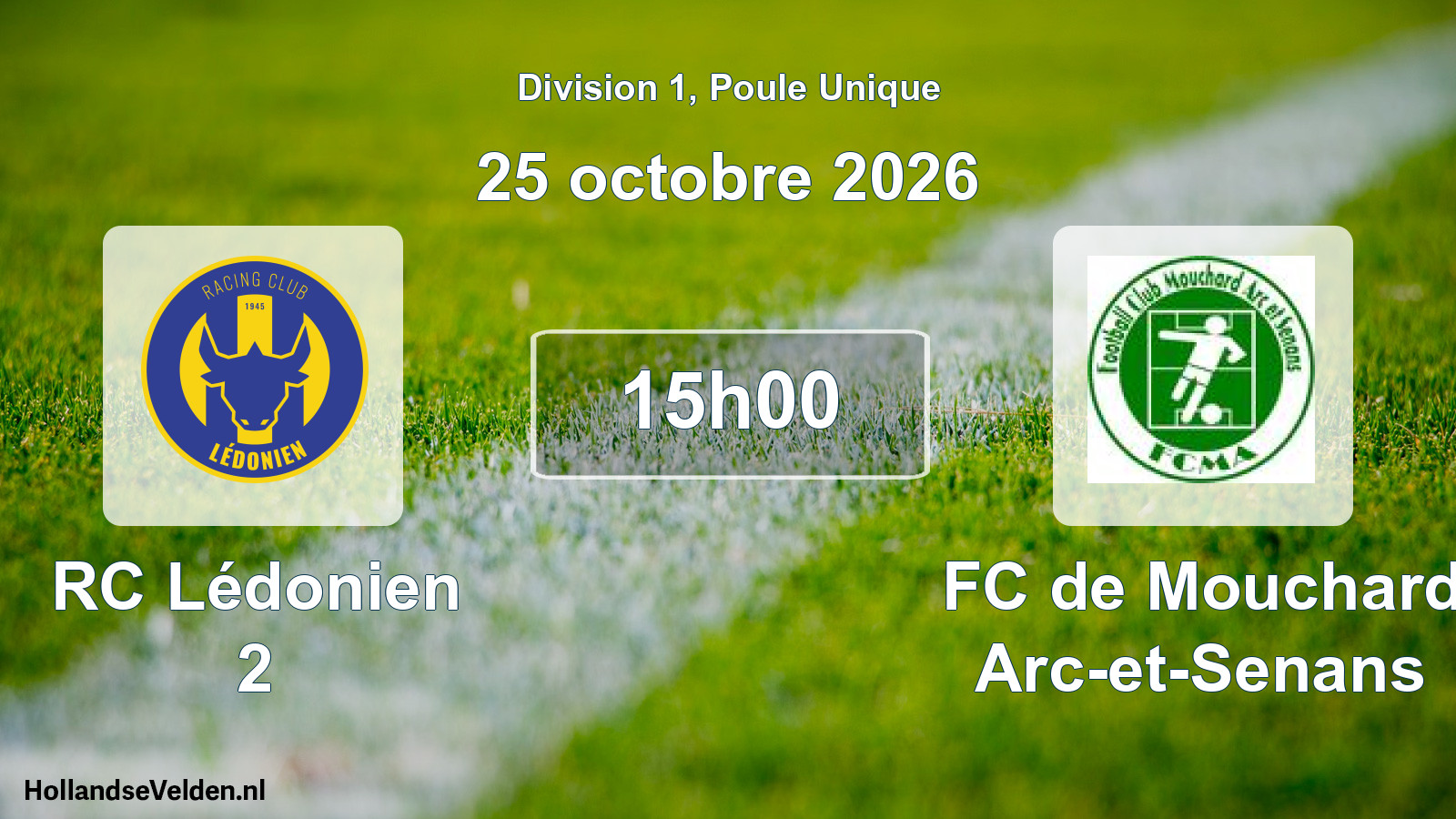 Scheduled Match: RC Lédonien 2 - FC de Mouchard Arc-et-Senans (25 October 2026)