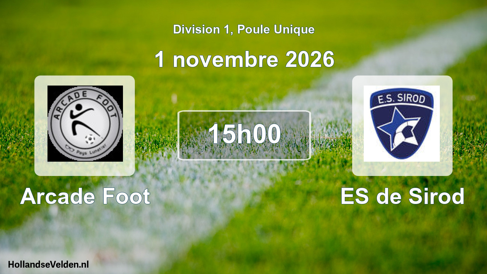 Scheduled Match: Arcade Foot - ES de Sirod (1 November 2026)