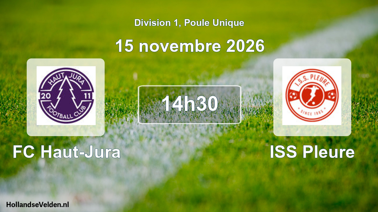 Match programmé: FC Haut-Jura - ISS Pleure (15 novembre 2026)