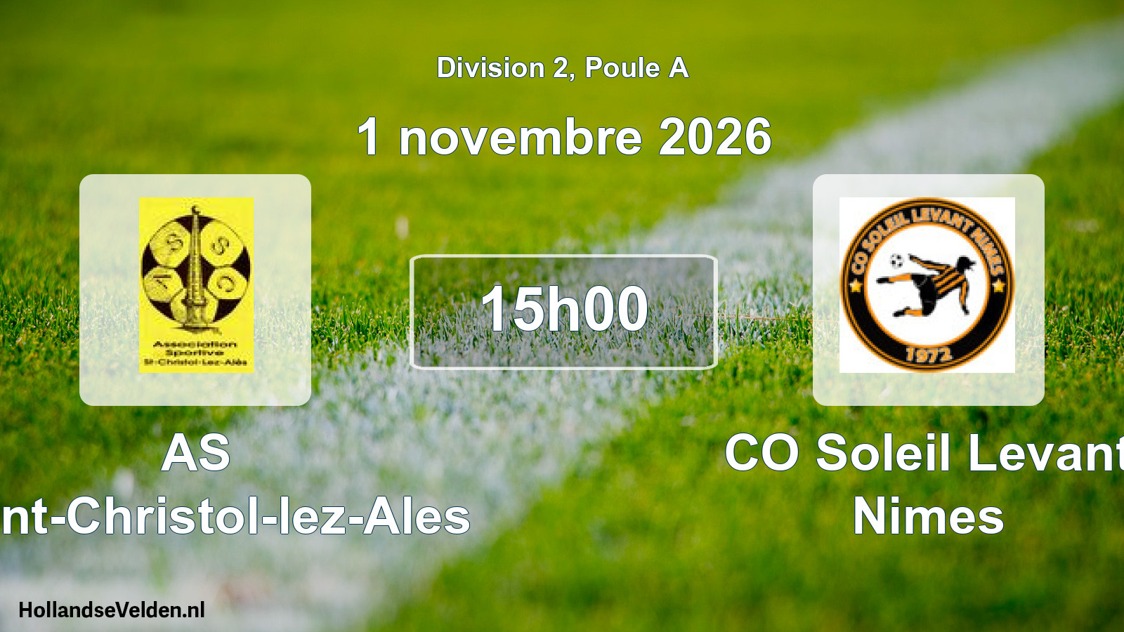 Scheduled Match: AS Saint-Christol-lez-Ales - CO Soleil Levant Nimes (1 November 2026)