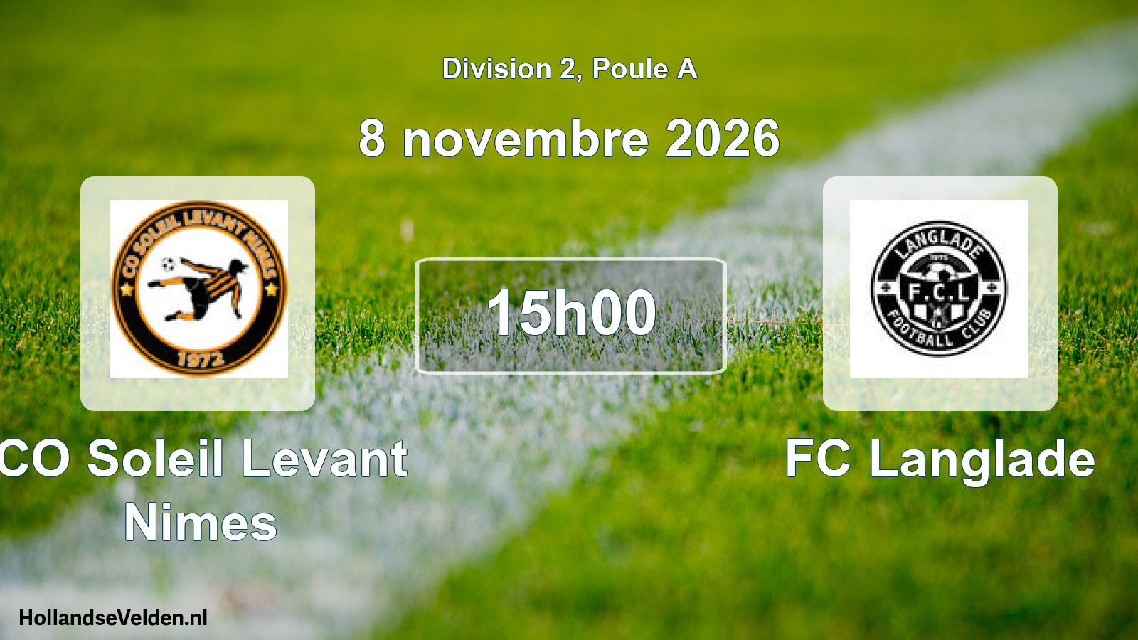 Scheduled Match: CO Soleil Levant Nimes - FC Langlade (8 November 2026)