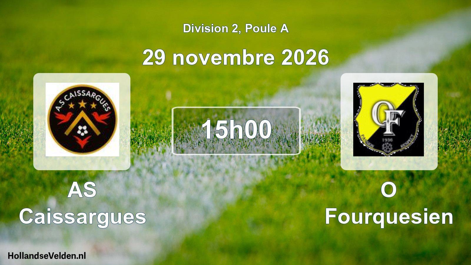 Scheduled Match: AS Caissargues - O Fourquesien (29 November 2026)