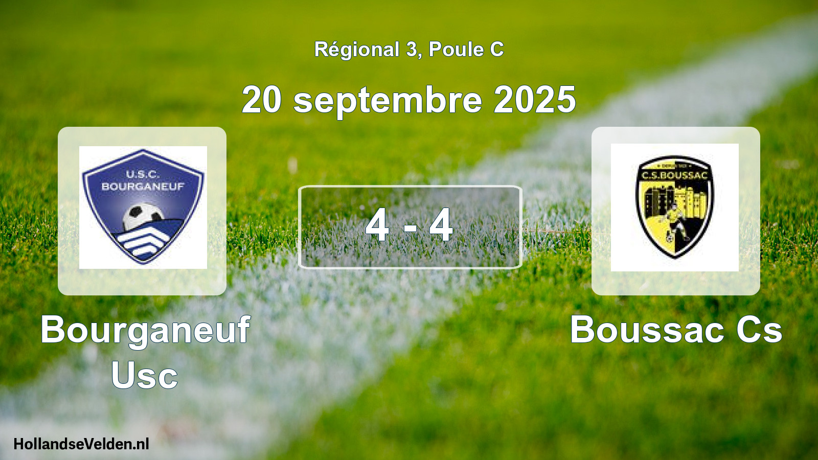 Gespeelde wedstrijd: Bourganeuf Usc - Boussac Cs 4 - 4 (20 september 2025)