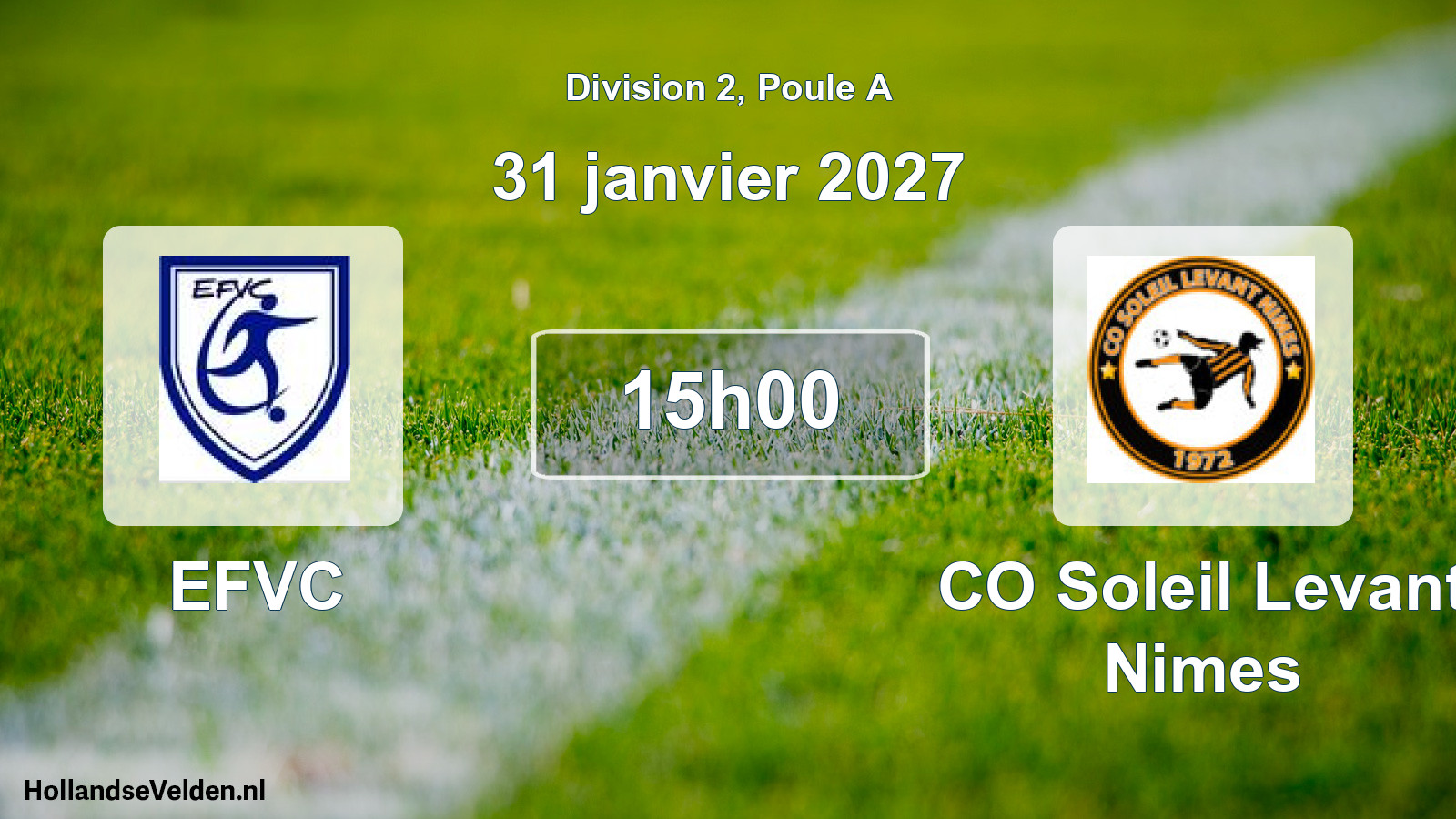Scheduled Match: EFVC - CO Soleil Levant Nimes (31 January 2027)