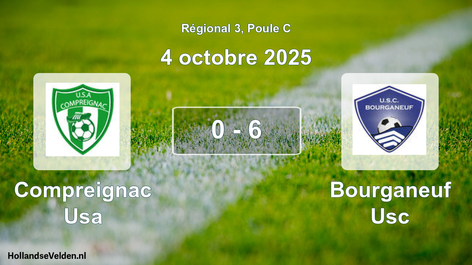 Gespeelde wedstrijd: Compreignac Usa - Bourganeuf Usc 0 - 6 (4 octobre 2025)