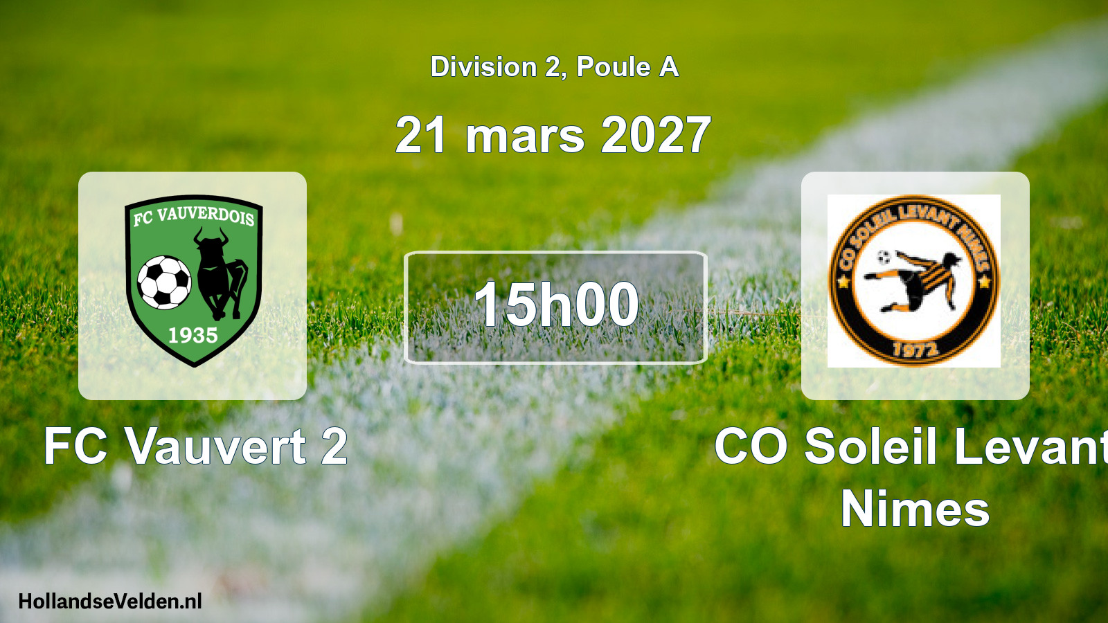 Scheduled Match: FC Vauvert 2 - CO Soleil Levant Nimes (21 March 2027)