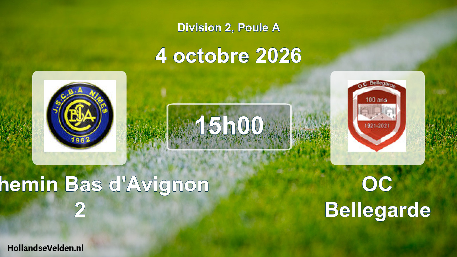 Scheduled Match: JS Chemin Bas d'Avignon 2 - OC Bellegarde (4 October 2026)