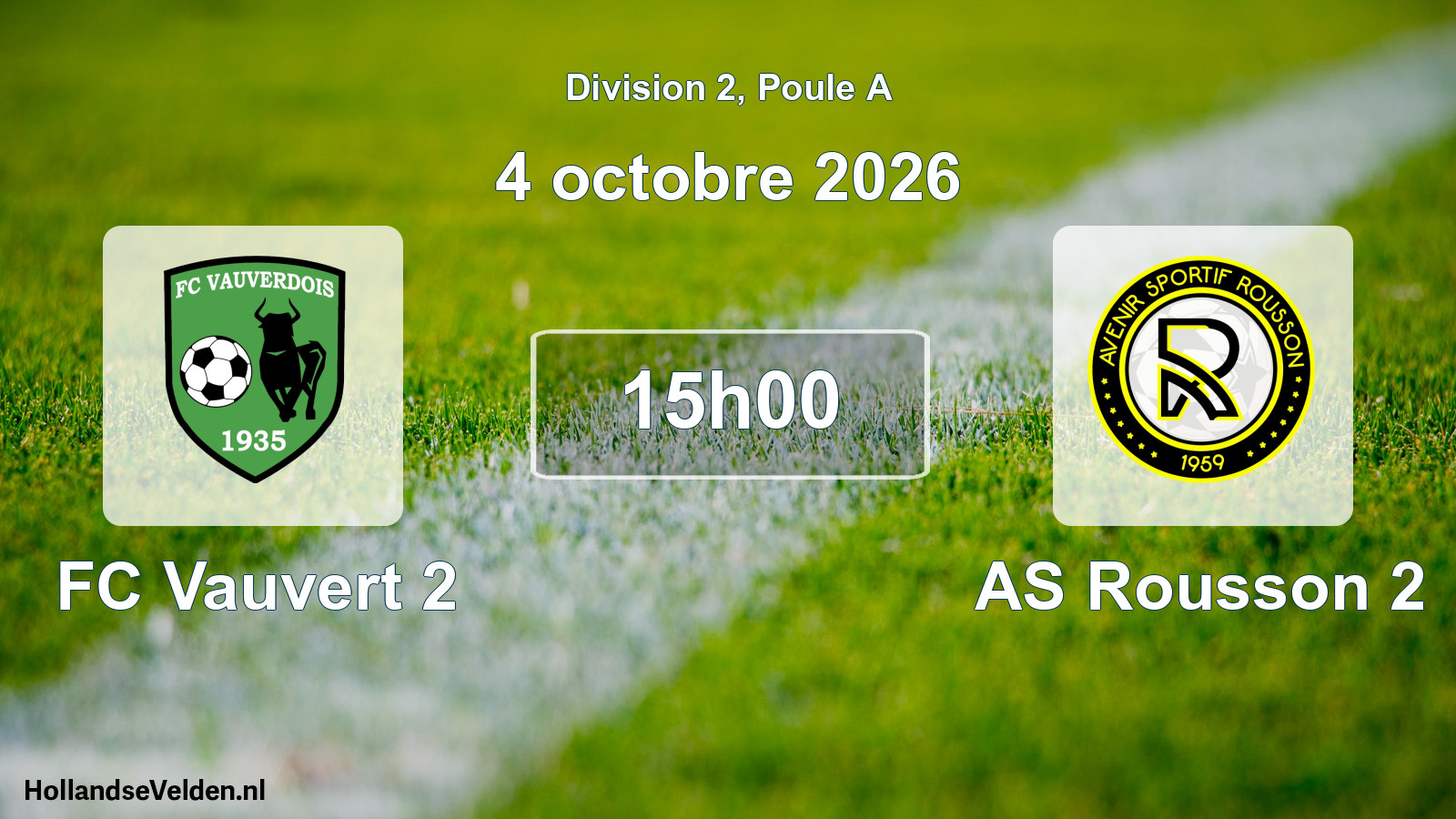 Scheduled Match: FC Vauvert 2 - AS Rousson 2 (4 October 2026)